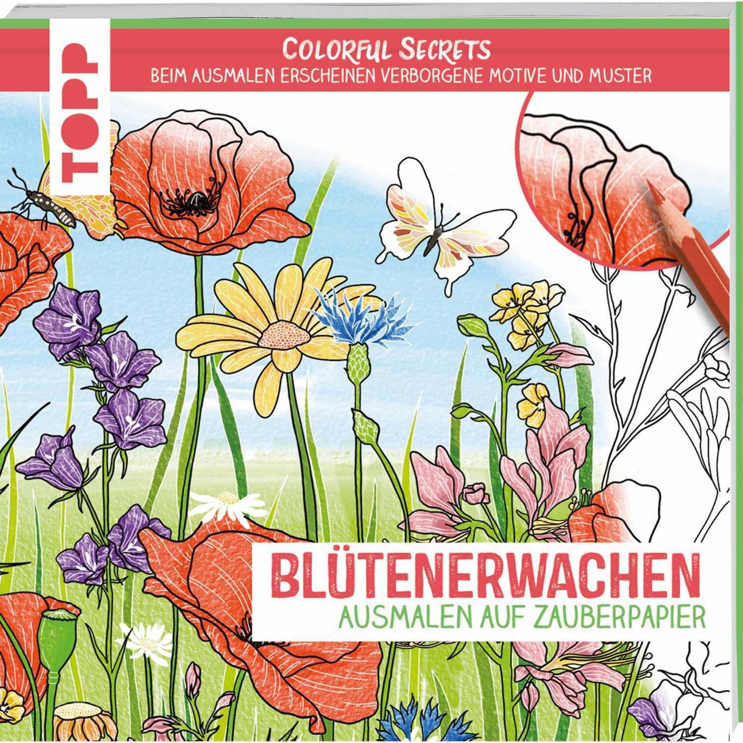 Blütenerwachen - Ausmalen auf Zauberpapier