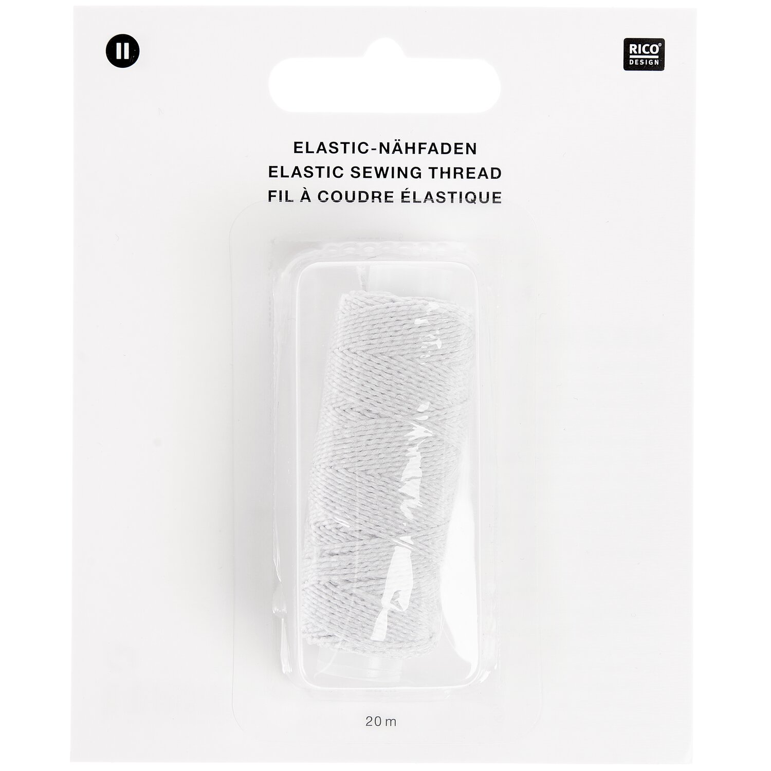 Elastic Nähfaden weiß 20m von Rico Design