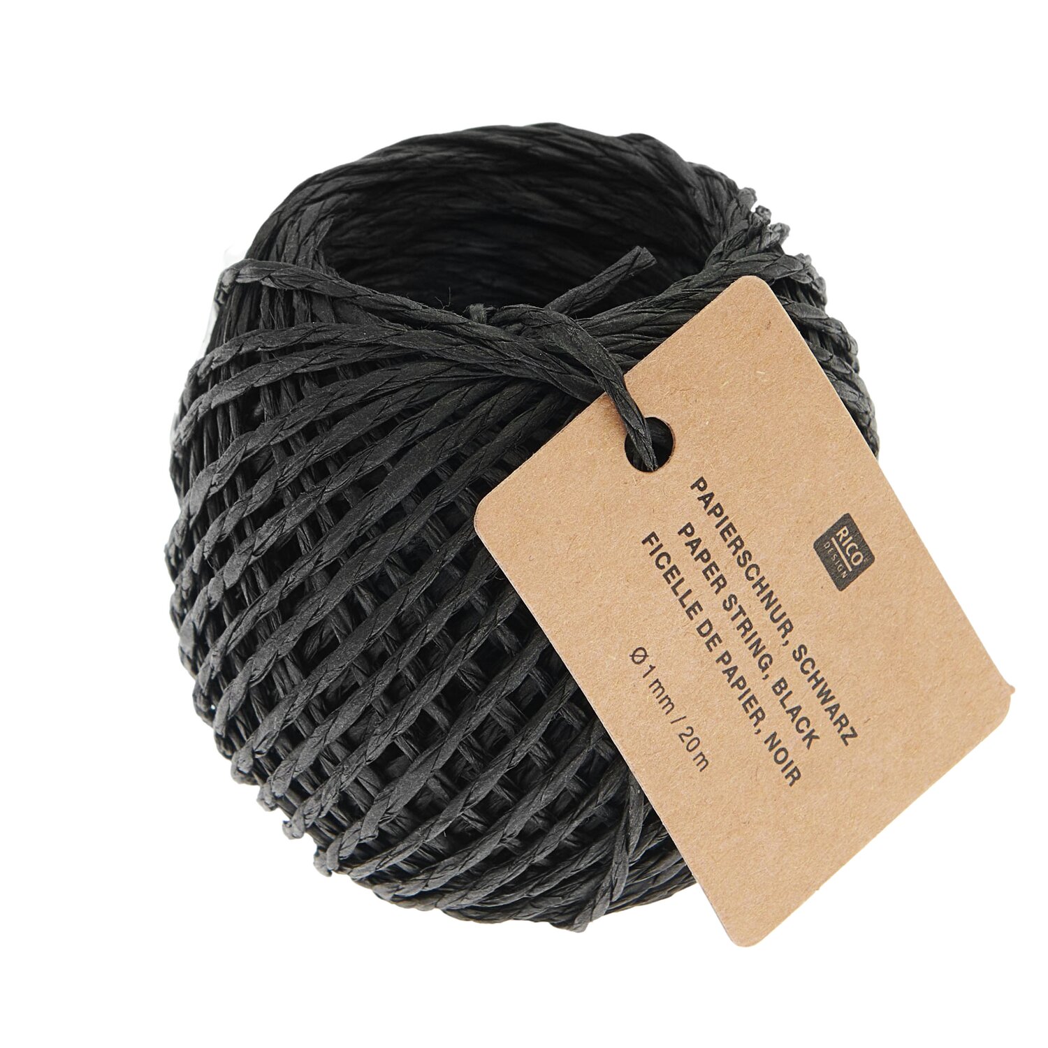 Rico Design Papierschnur 1mm 20m Schwarz