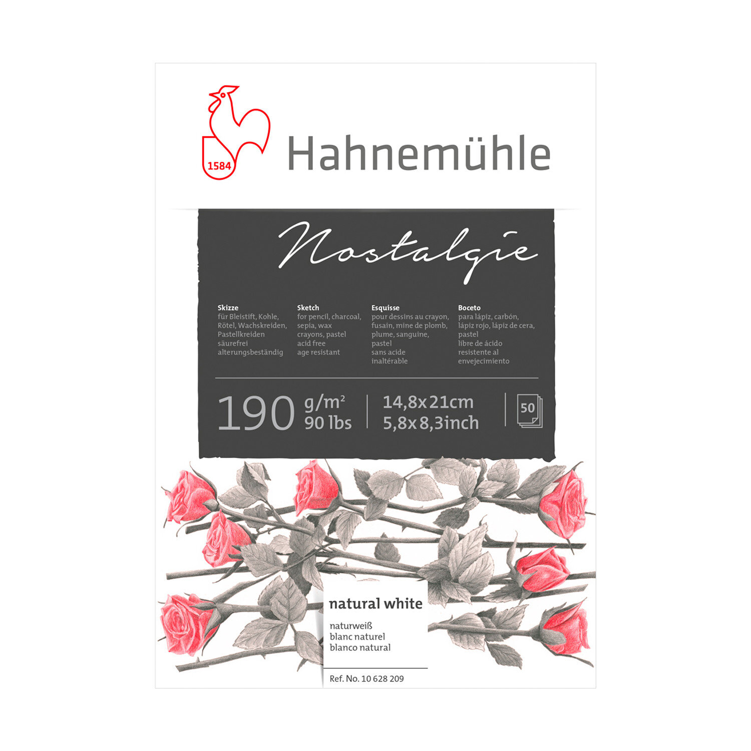 Skizzenblock Nostalgie 190g/m² 50 Blatt Größe A5 von Hahnemühle FineArt 