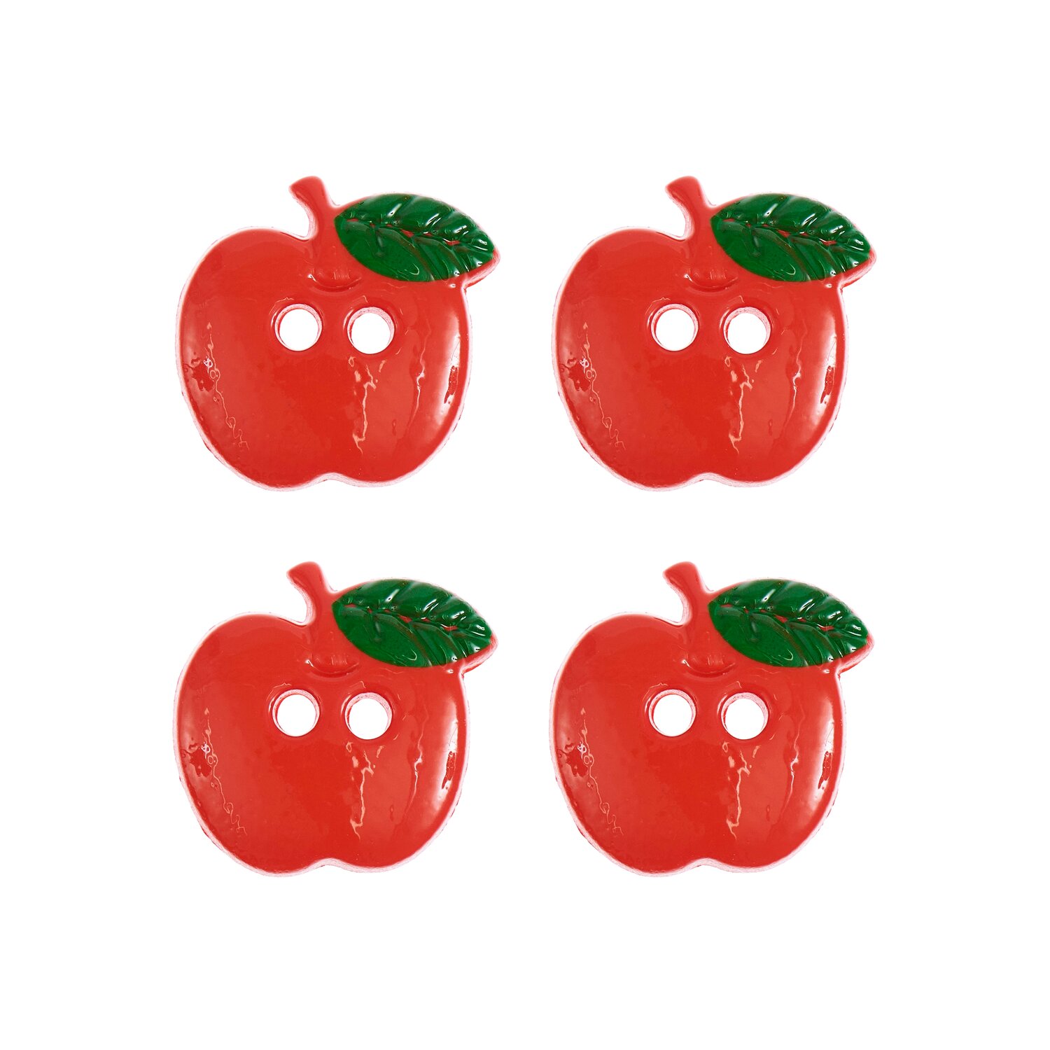 Knöpfe Apfel Rot 1,5x1,6cm 4 Stück von Rico Design
