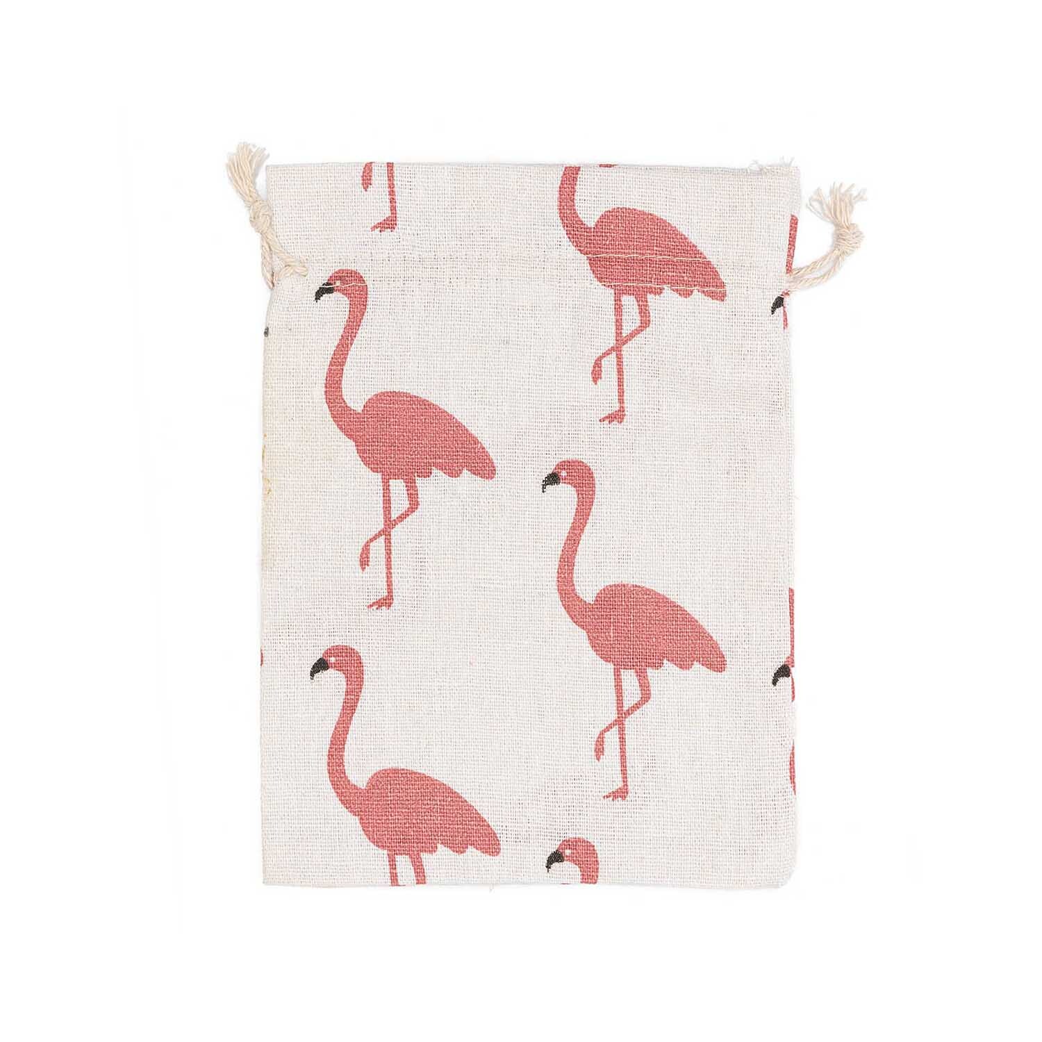 Beutel Flamingo weiß-rosa 20x15cm von idee. Creativmarkt 