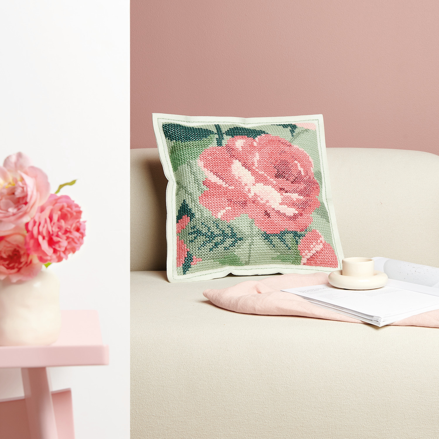Filzkissen zum Besticken Rose Filzkissen zum Besticken Rose