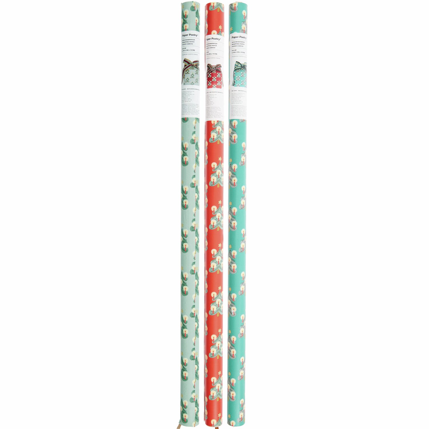 Paper Poetry Geschenkpapier Tannenbäume 200x70cm 80g/m² Farbe Reseda von Rico Design
