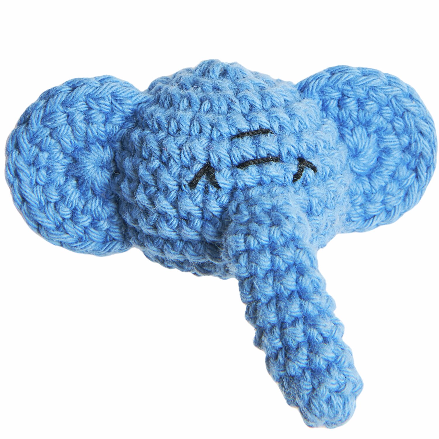 Ricorumi Häkelset Schlüsselanhänger - Chingu Animals: Blauer gehäkelter Elefant von Rico Design als niedlicher Schlüsselanhänger.