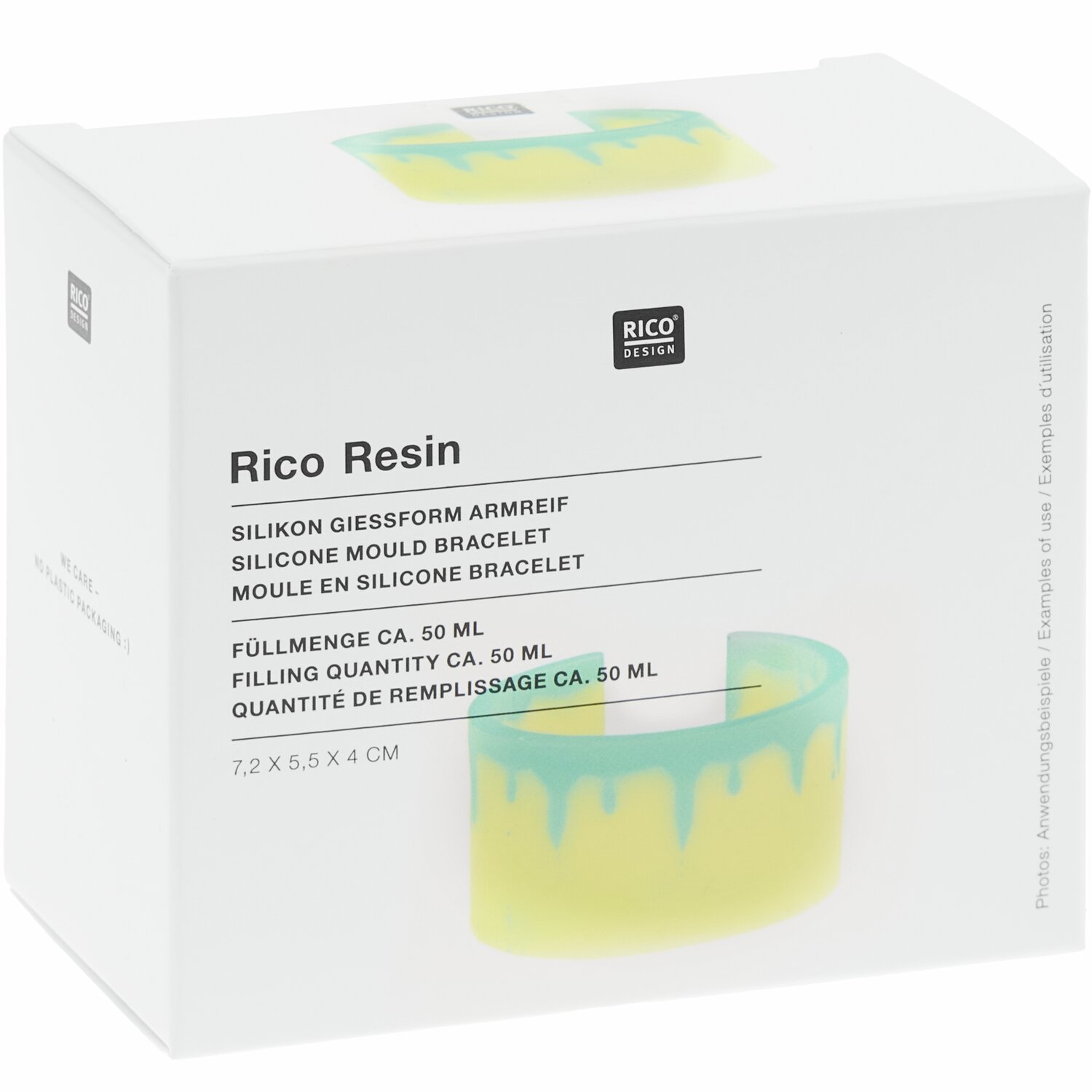 Silikon Gießform Armreif  7,2x5,5x4cm von Rico Design