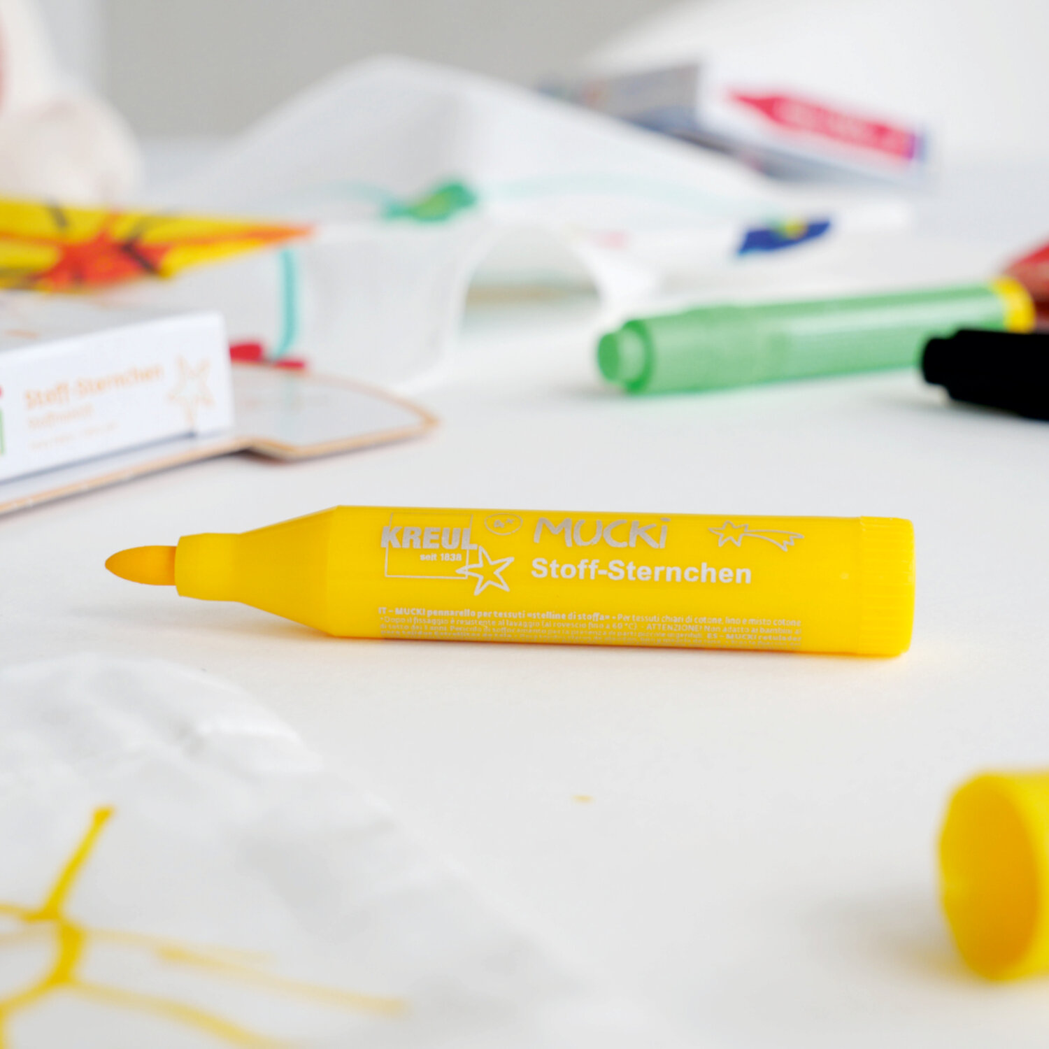 MUCKI Stoff-Sternchen Stoffmalstift Set 5-teilig von C.Kreul 