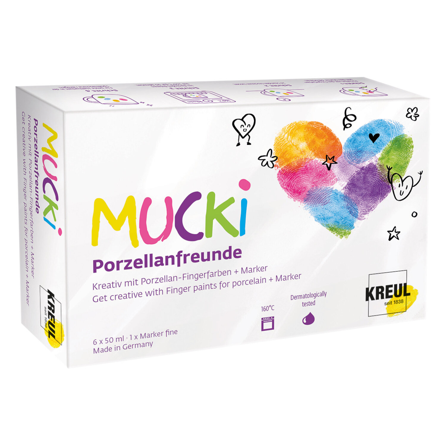MUCKI Porzellan-Fingerfarbe Set inkl. Marker von C.Kreul 