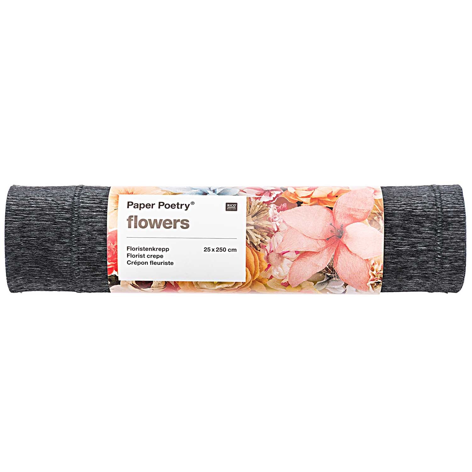 Rico Design Paper Poetry Floristenkrepp Schwarz