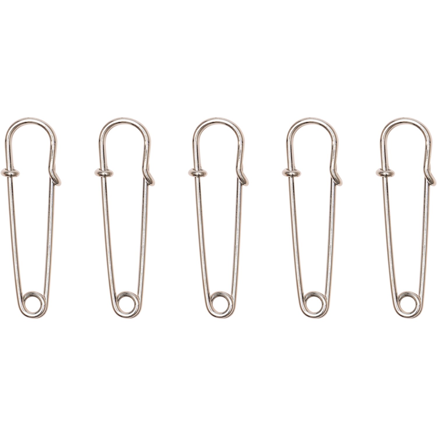 Kiltnadeln Set 3,8cm 5 Stück Farbe Silber von Rico Design