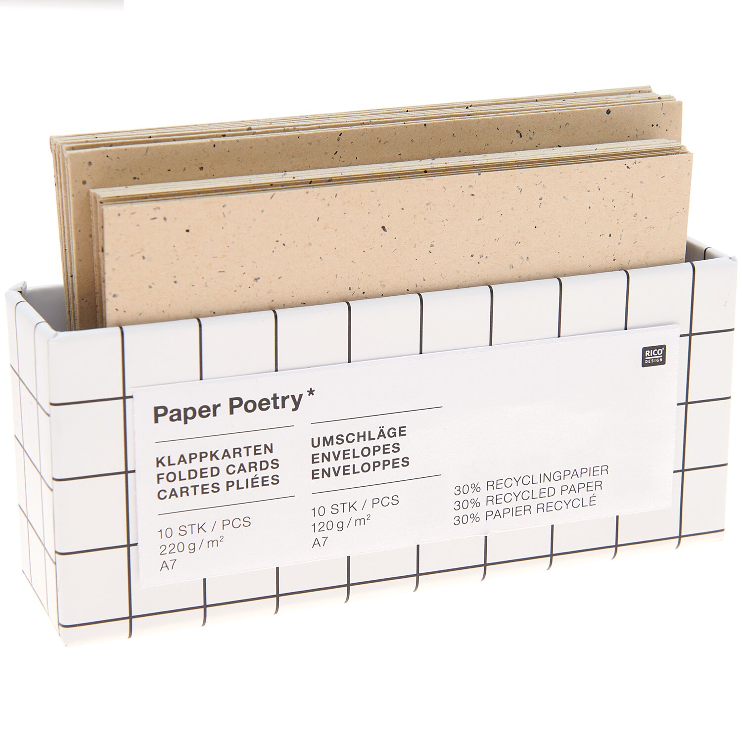 Paper Poetry Kartenset cappuccino C7/A7 20-teilig von Rico Design