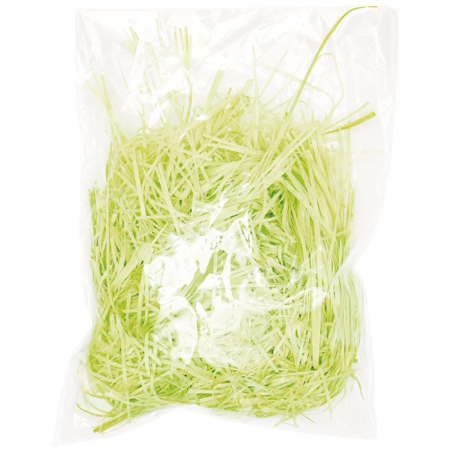 Ostergras 30g in einer transparenten Verpackung, ideal für Dekorationen, in leuchtendem Grün.