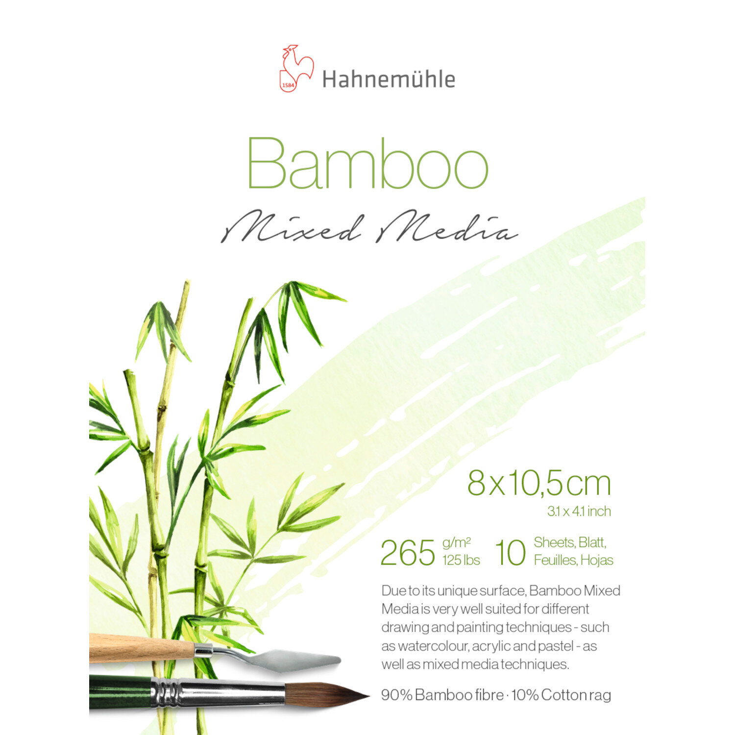 Hahnemühle Block Bamboo Mixed Media 265g/m² 8x10,5cm 10 Blatt