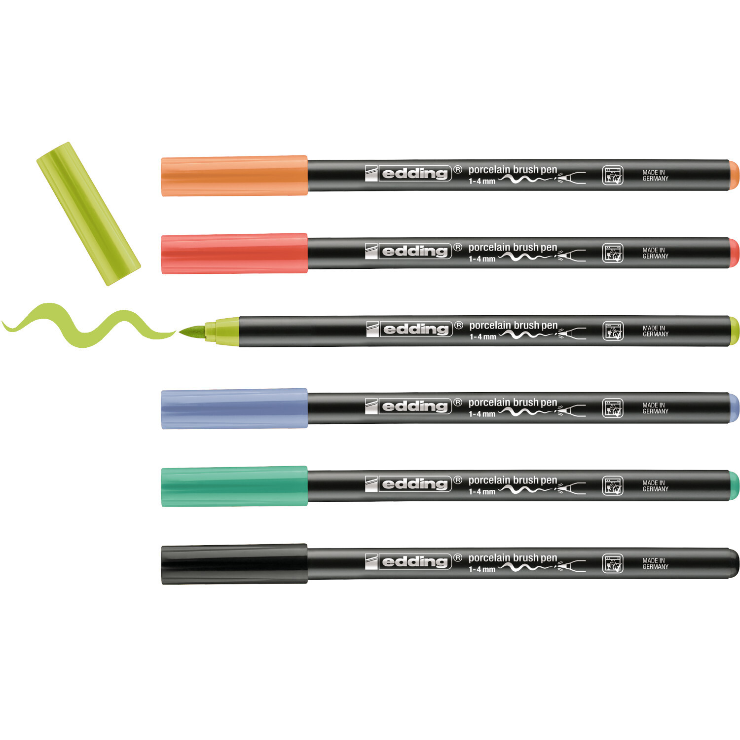 4200 Porzellan-Brushpen vivid Set 6-teilig von edding International 