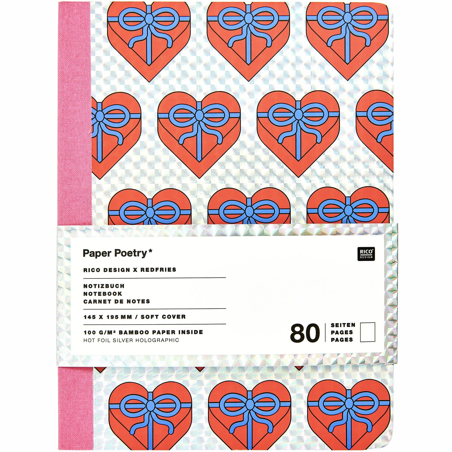 Rico Design x Redfries Notizbuch Herzen 80 Blatt 14,5x19,5cm von Rico Design