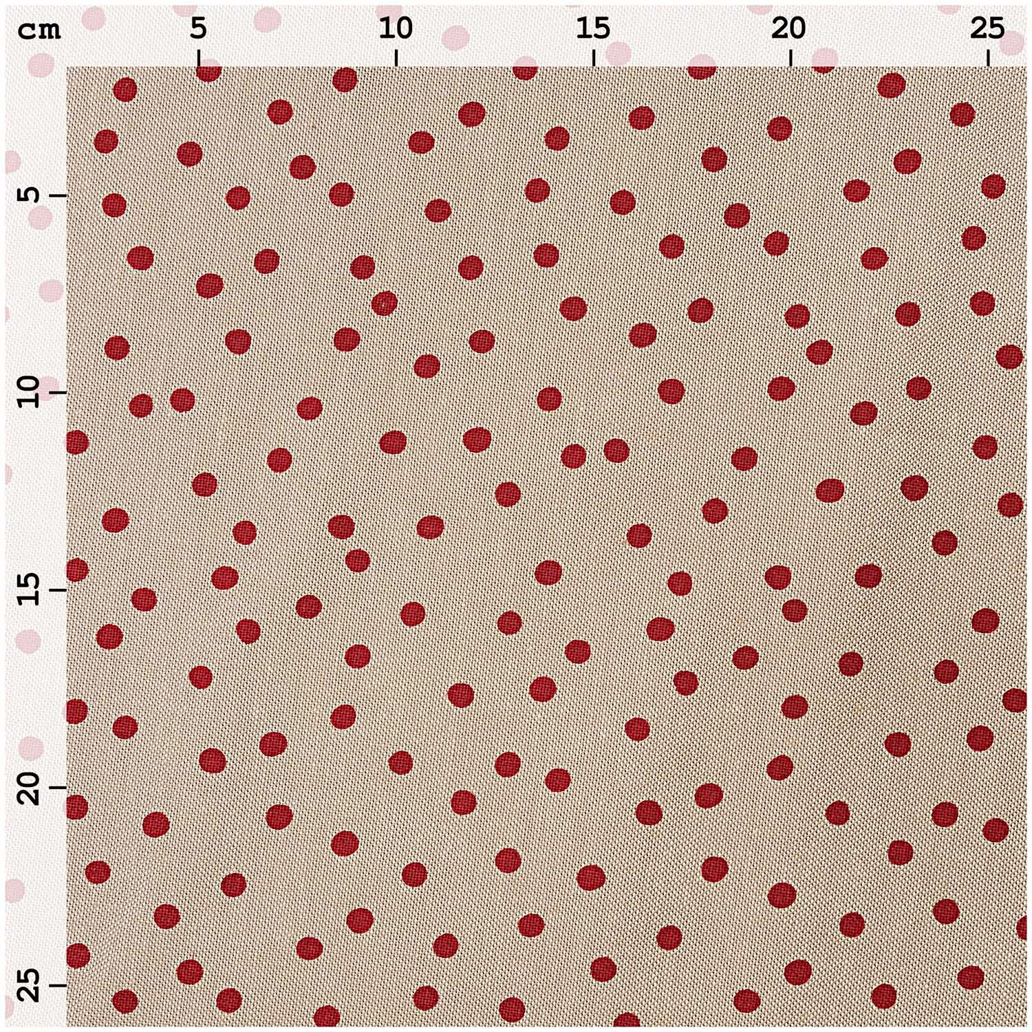 Stoff Punkte natur-rot 140cm breit Stoff Punkte natur-rot 140cm breit