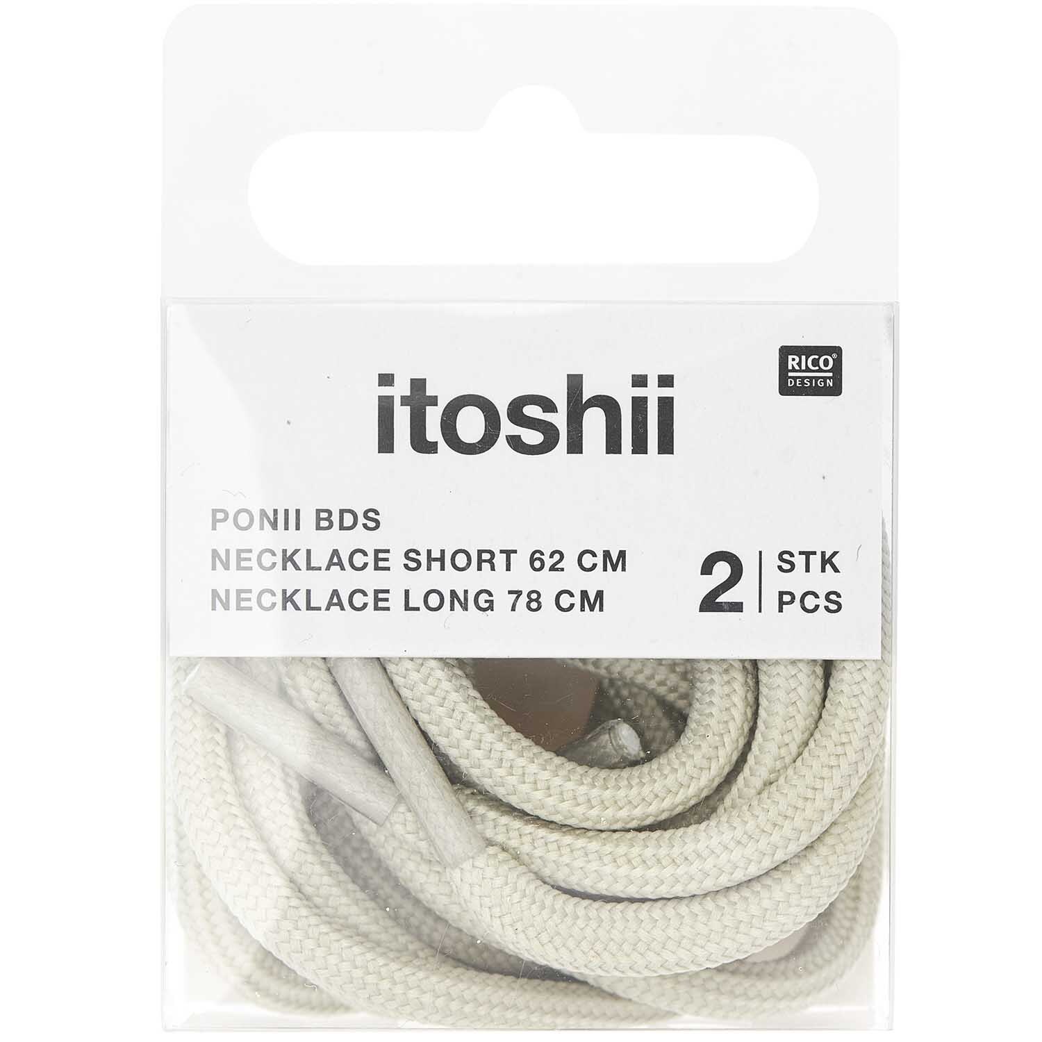 itoshii - Ponii Beads Ketten 2 Stück Farbe Grau von Rico Design Itoshii - Ponii Beads Ketten, 2 Stück in eleganter Verpackung von Rico Design, in Grau.