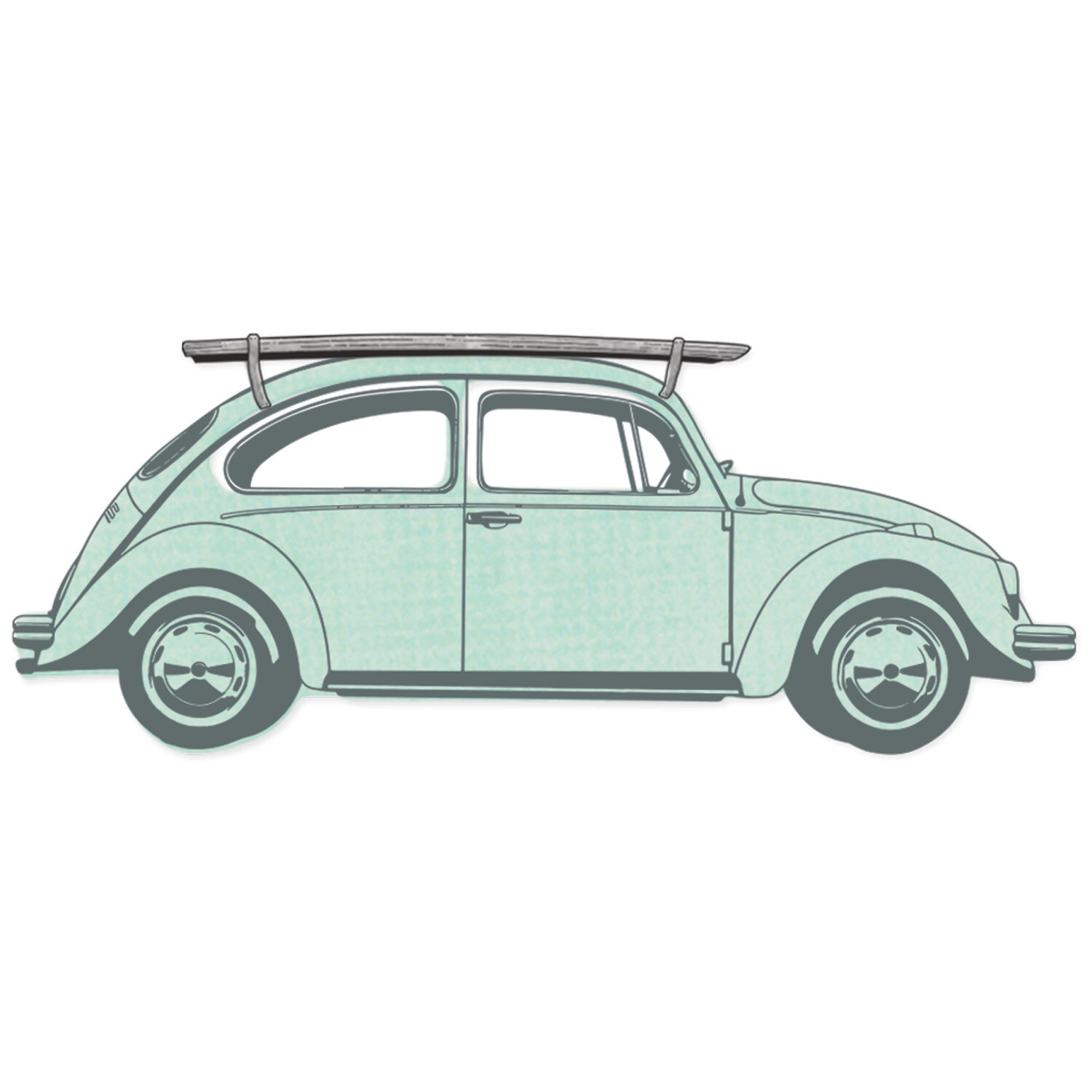 Clear Stamps / Framelits Journey Home Auto: Hellblaues Auto mit Surfbrett, 10-teilig von Sizzix.