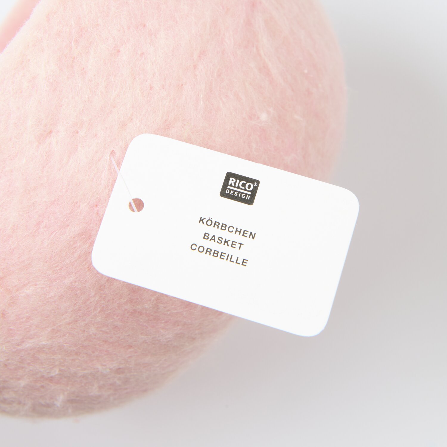 Filz-Körbchen rund in zartem Rosa von Rico Design, ideal für Dekorationen, 9,5x16x16cm.