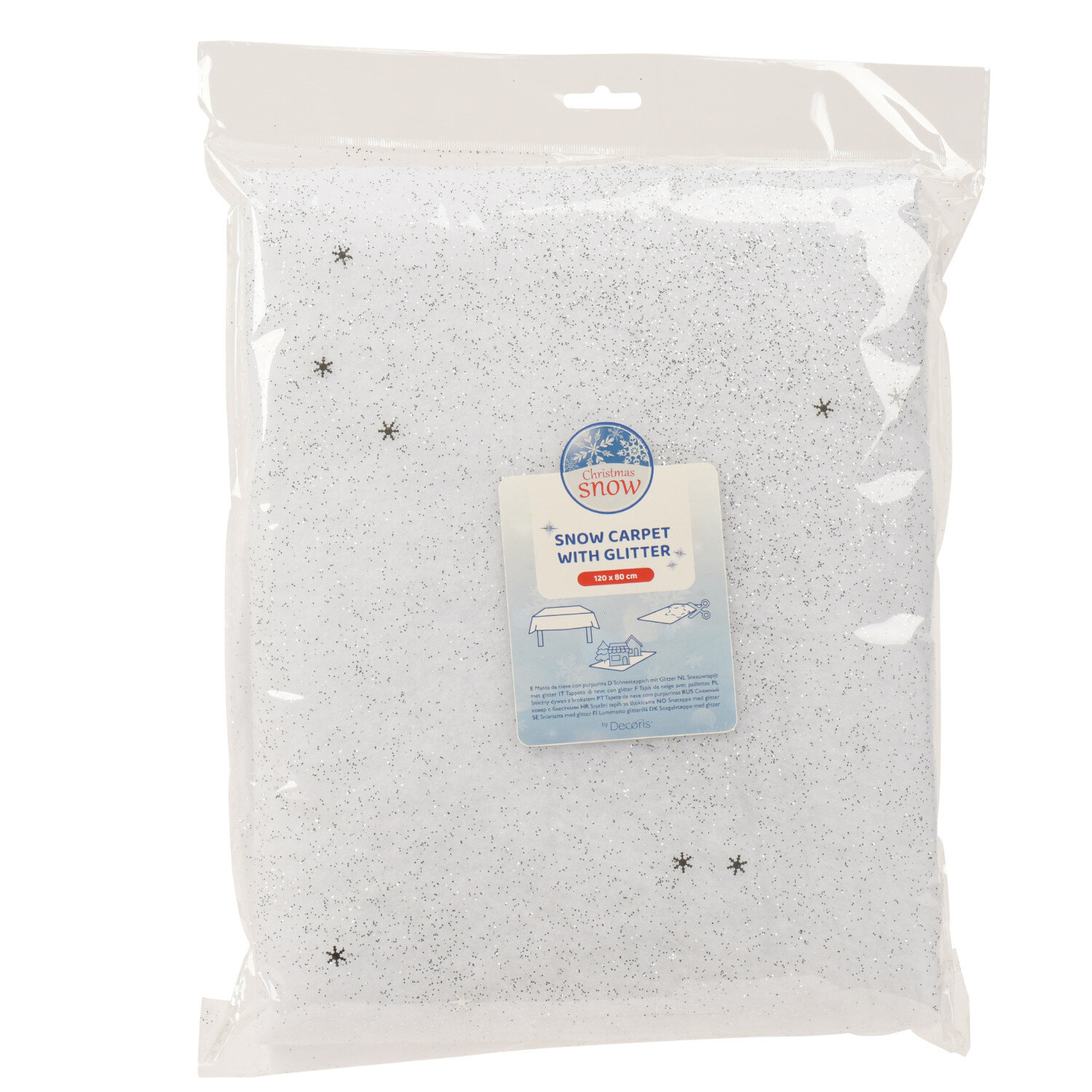 Schneeteppich Polyester Weiß Glitter 120x80cm von Kaemingk 