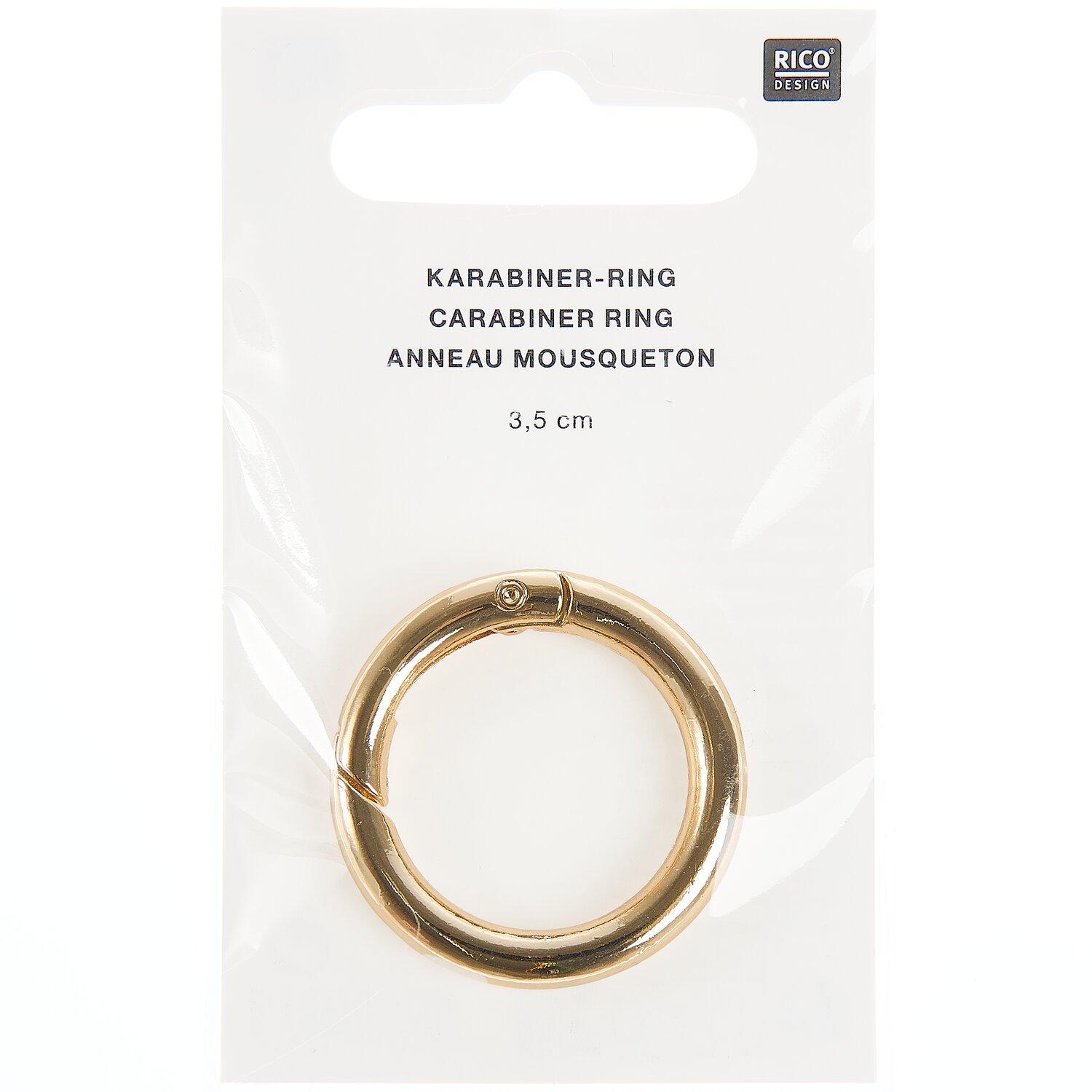 Karabiner-Ring Ø3,5cm Farbe Gold von Rico Design