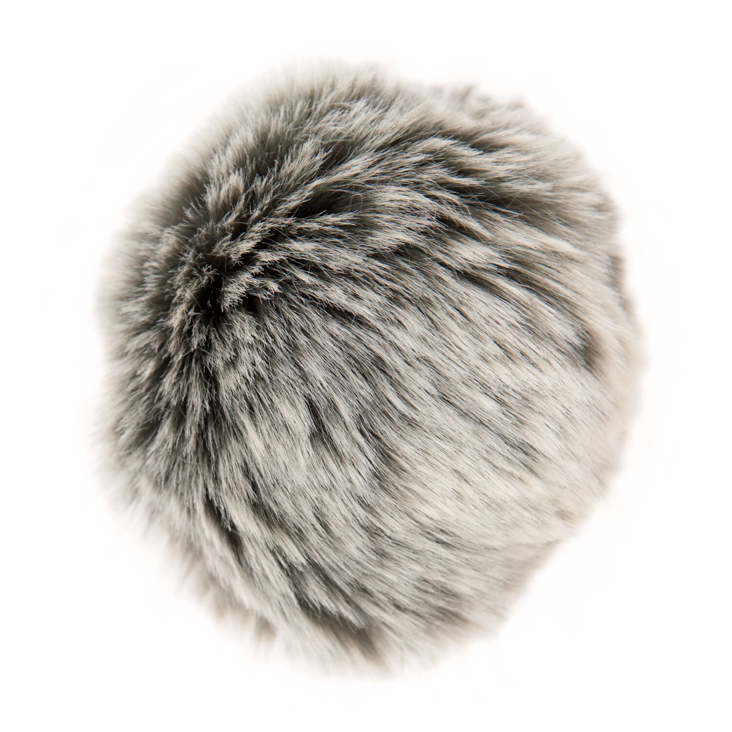 Kunstfellbommel Premium grau-silber 10cm von Rico Design