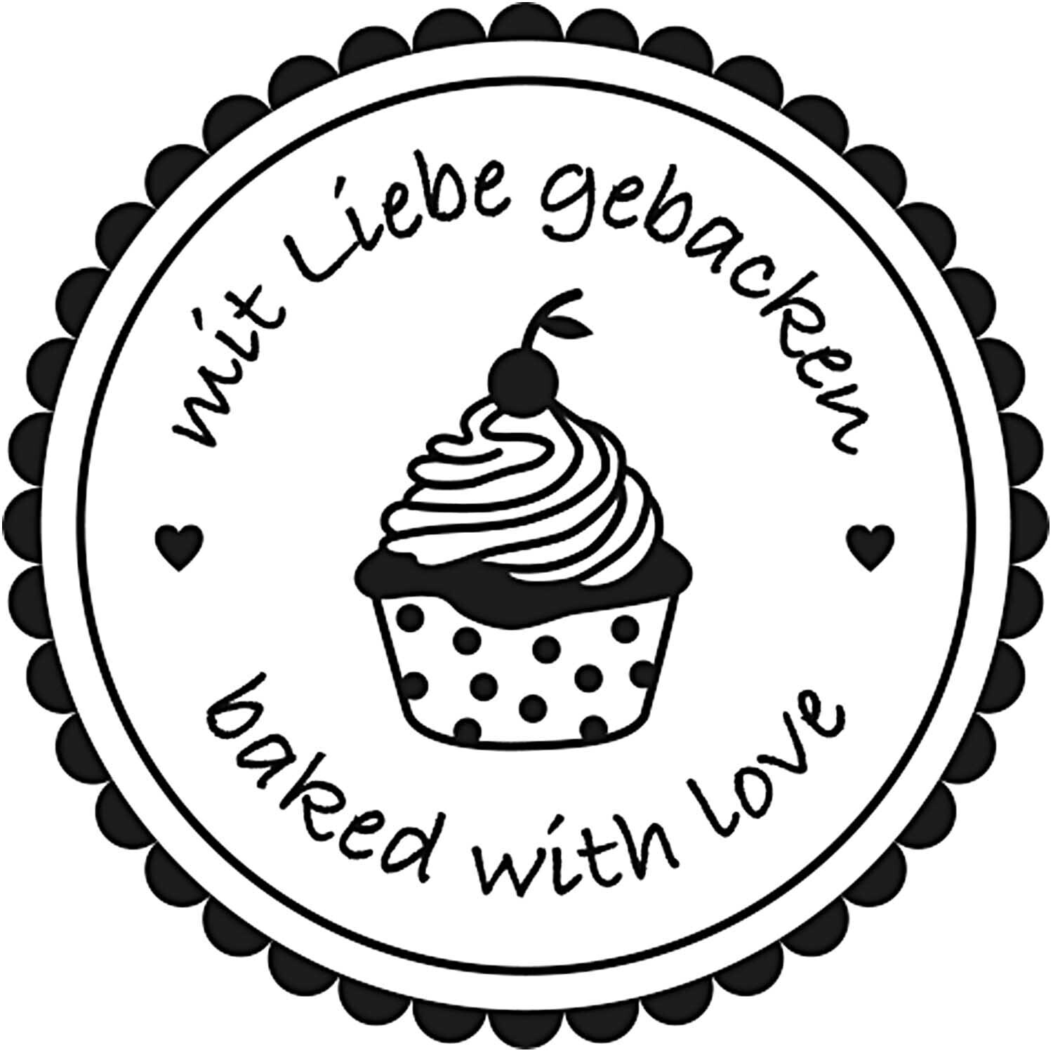 Stempel rund Mit Liebe gebacken 3,5cm