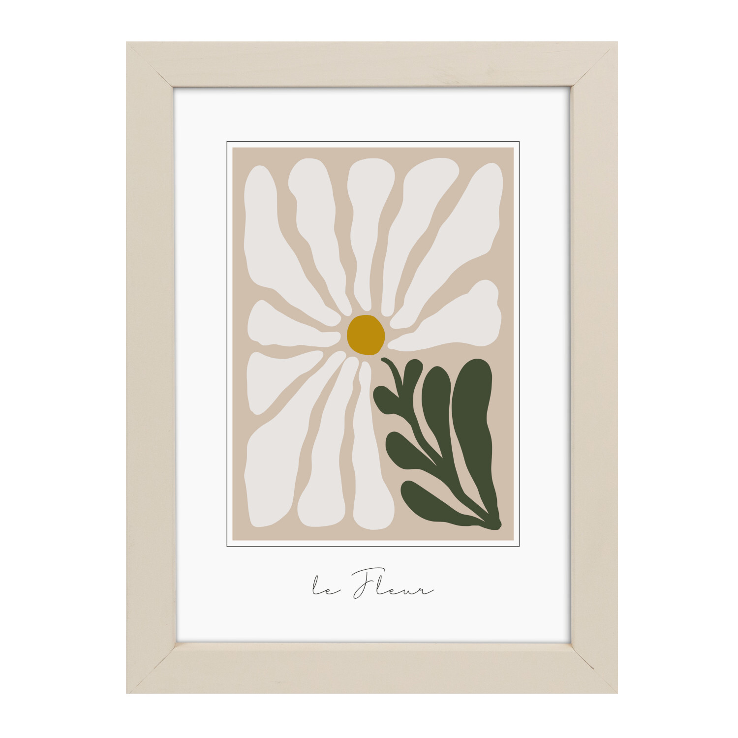Bilderrahmen Aura aus Holz mit floralem Motiv in Beige, dekorativ und stilvoll für Wohnräume.