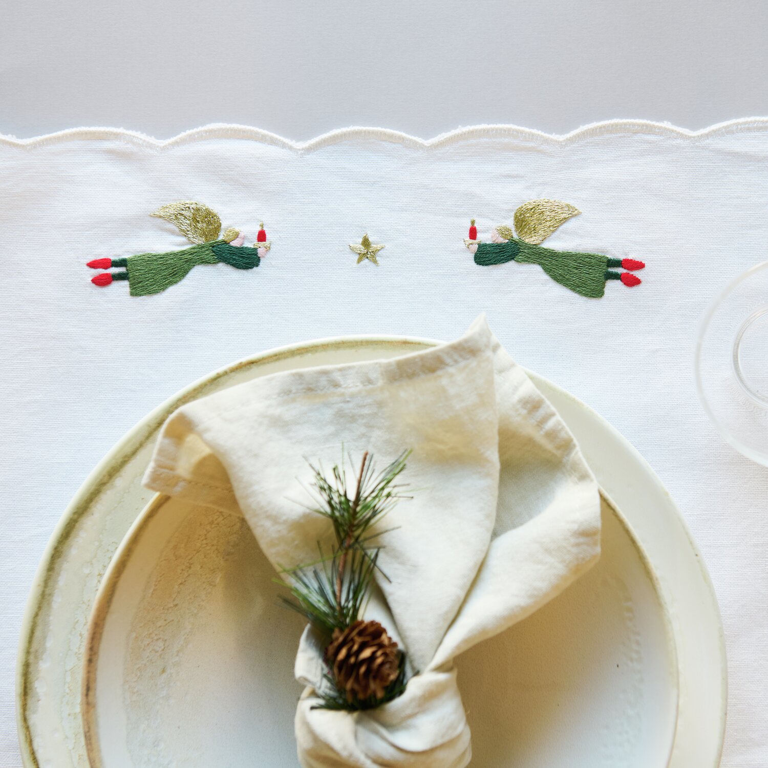 Platzsets eckig Weiß 2 Stück 50x35cm von Rico Design