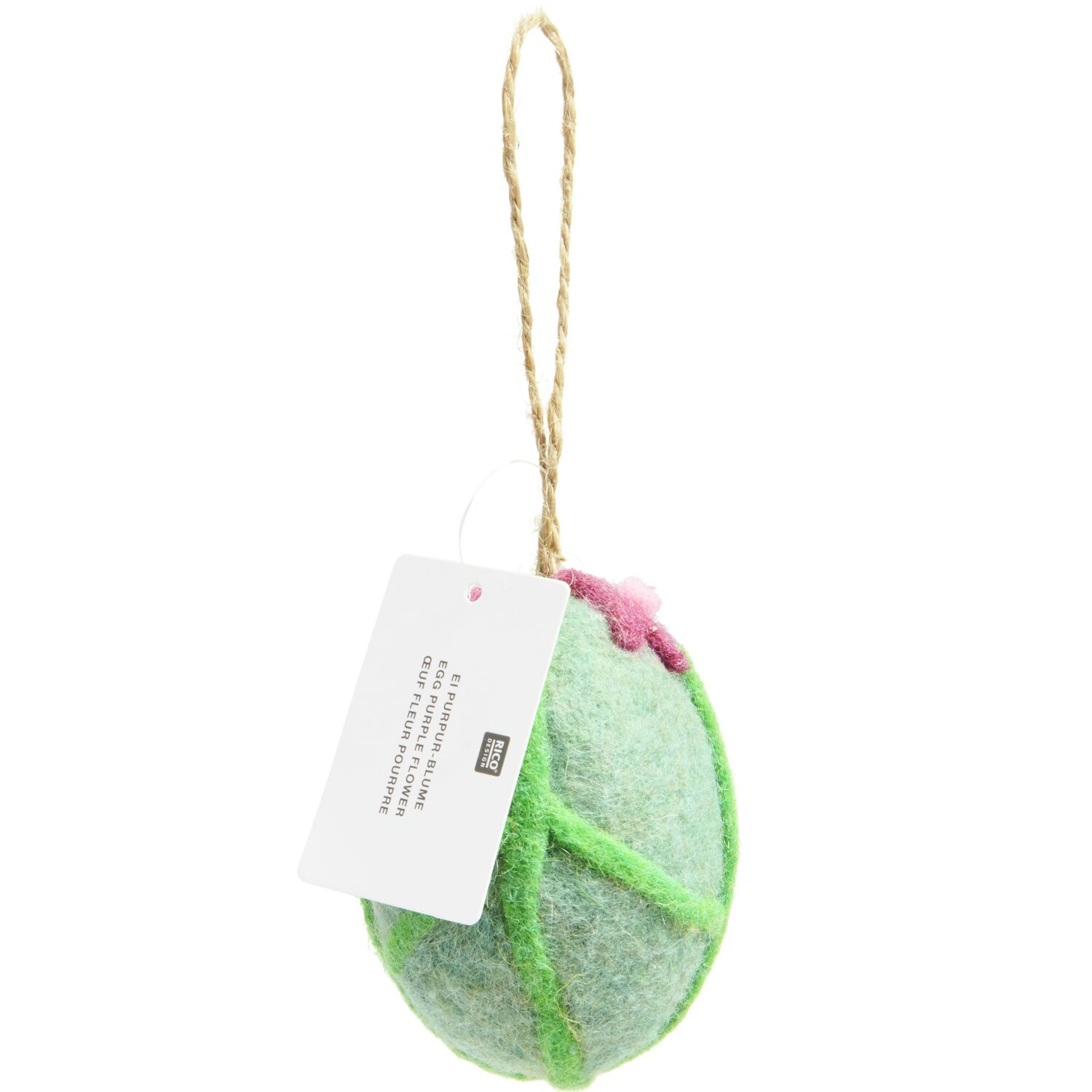 Aufhänger Filz-Ei Purpur-Blume 7,8xØ5,8cm von Rico Design