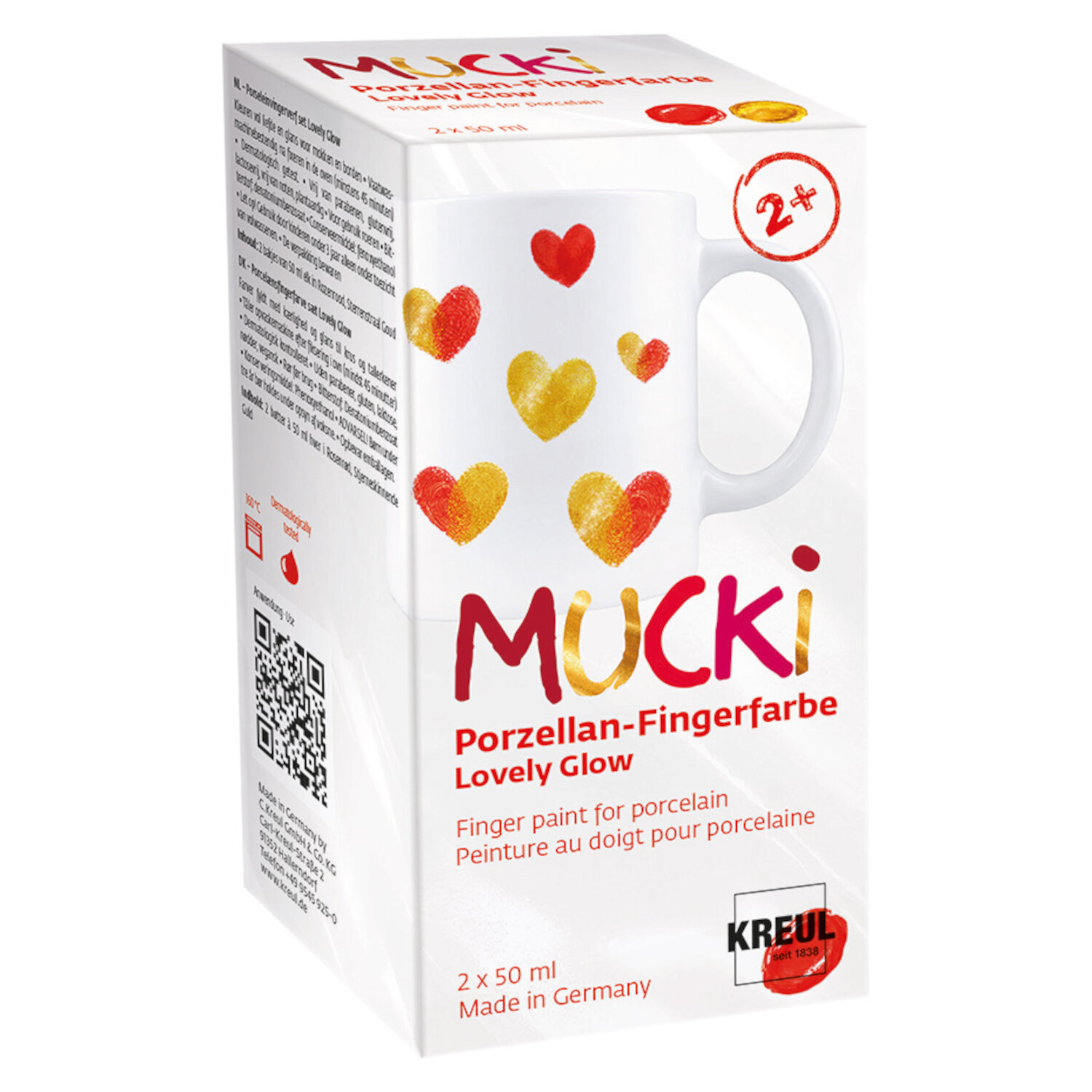 MUCKI Porzellan-Fingerfarbe Set Lovely Glow 2x50ml von C.Kreul 