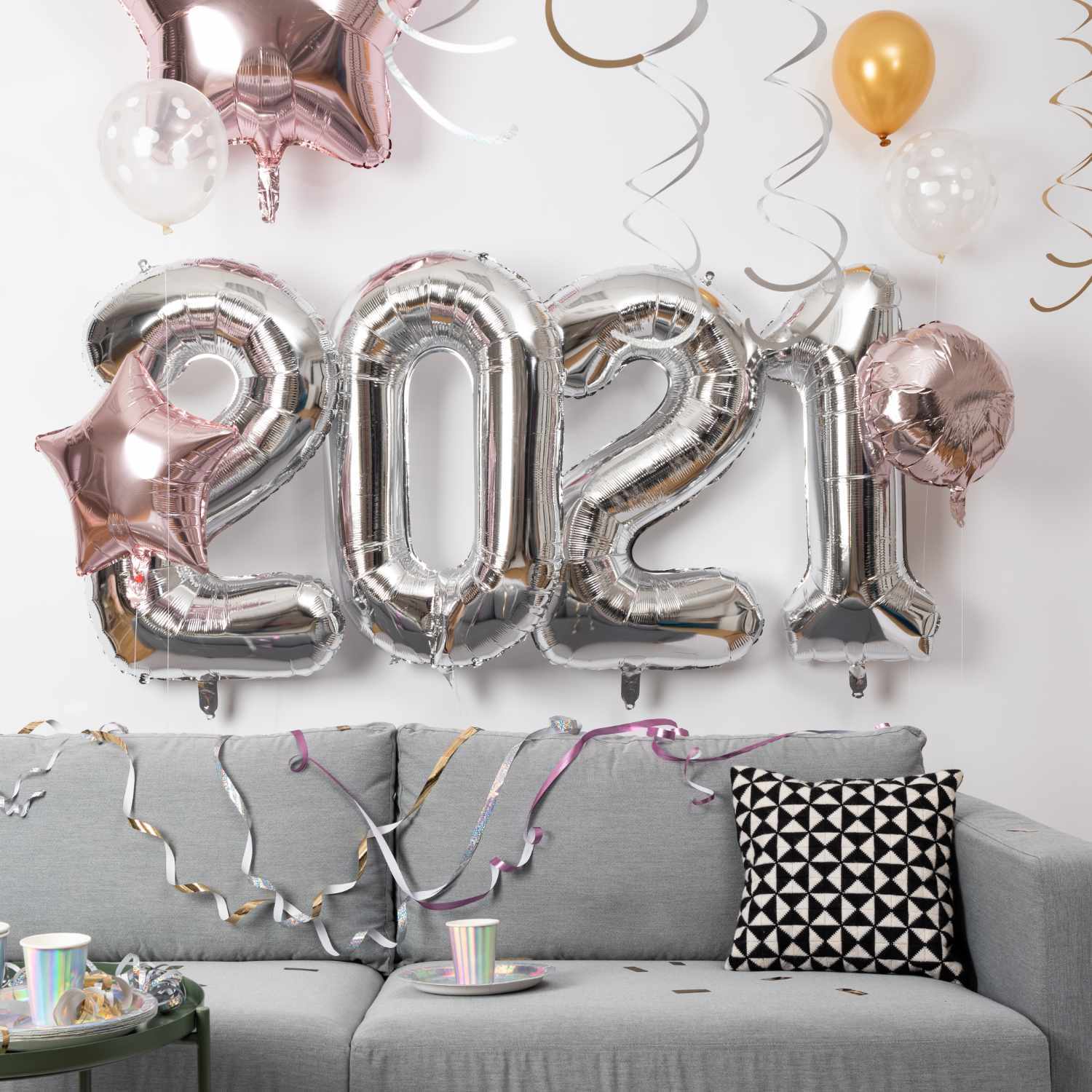 Folienballon Zahl silber 86cm Folienballon Zahl silber 86cm