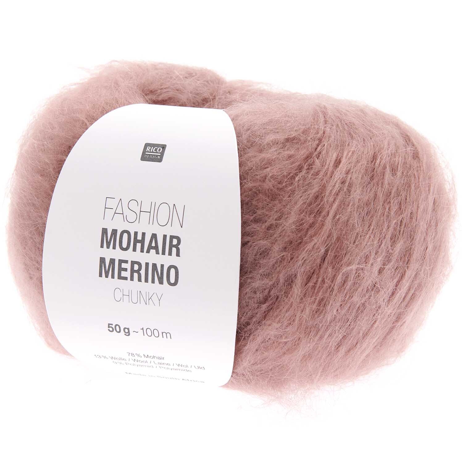 Strickset Pullunder Modell 34 aus Made by Me No. 21 von Rico Design Fashion Mohair Merino Chunky: Weiches Garn in Mauve von Rico Design, ideal für warme Strickprojekte.