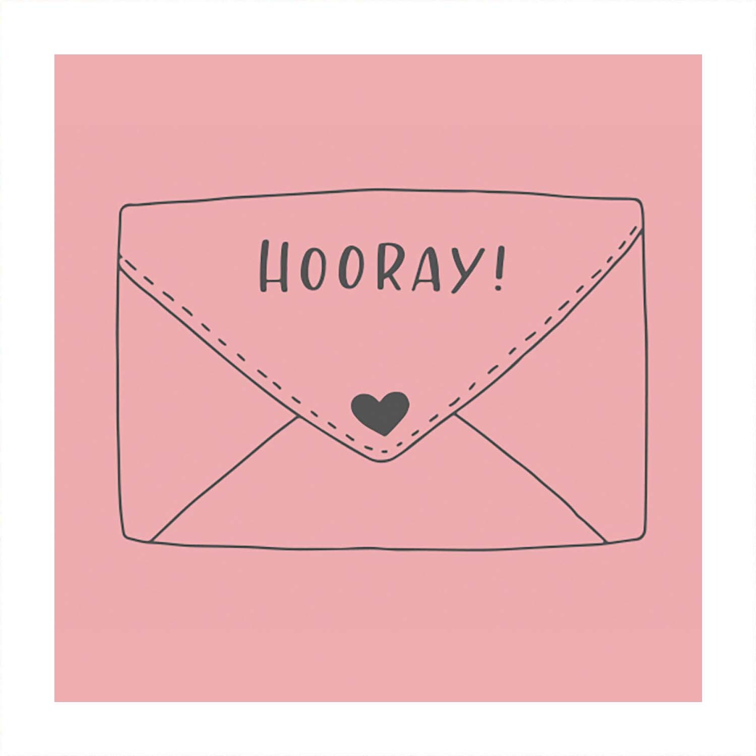 Stempel Hooray! rosa 35x45mm Stempel Hooray! rosa 35x45mm