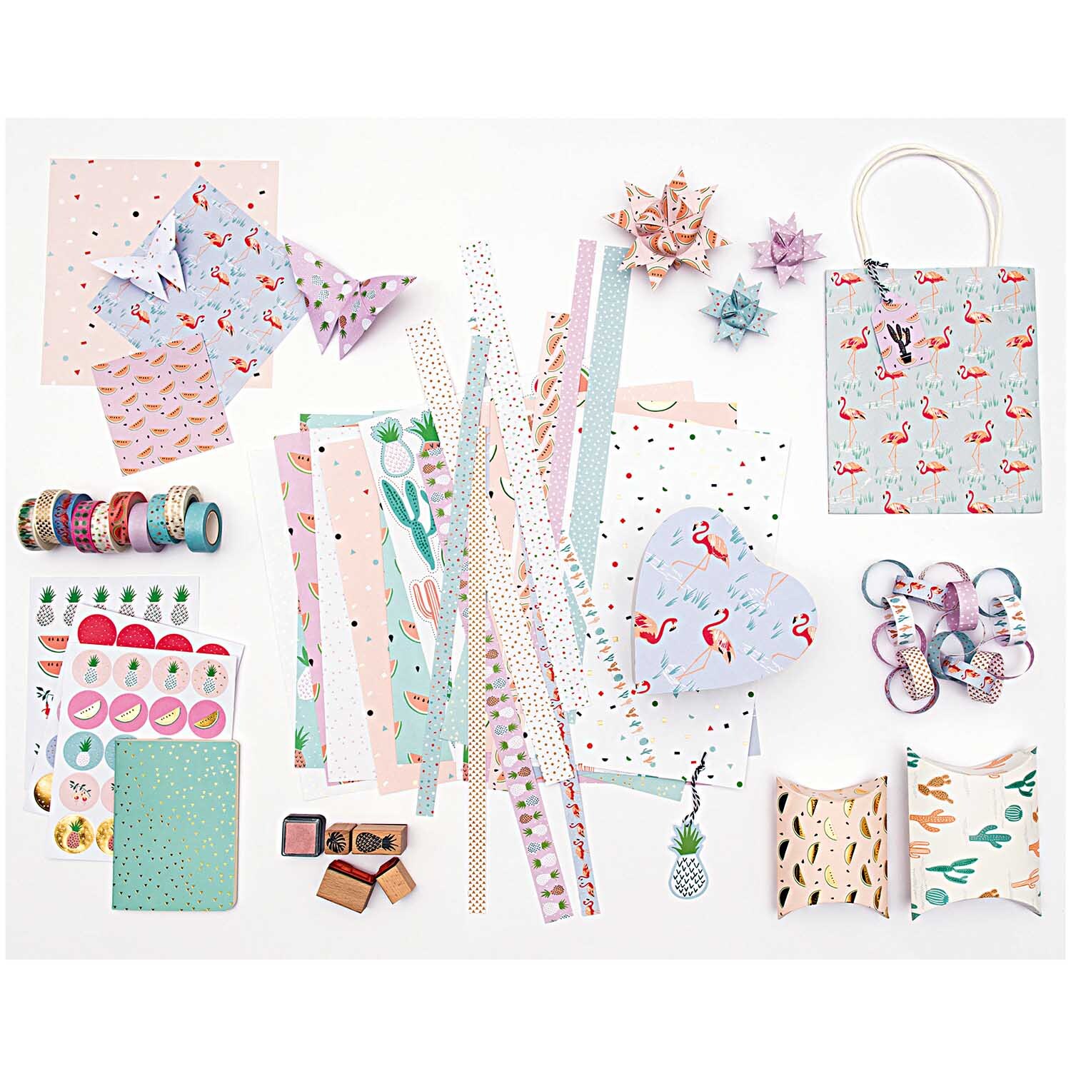 Paper Poetry Tape Set Flamingo 1,5cm 10m 5 Stück von Rico Design