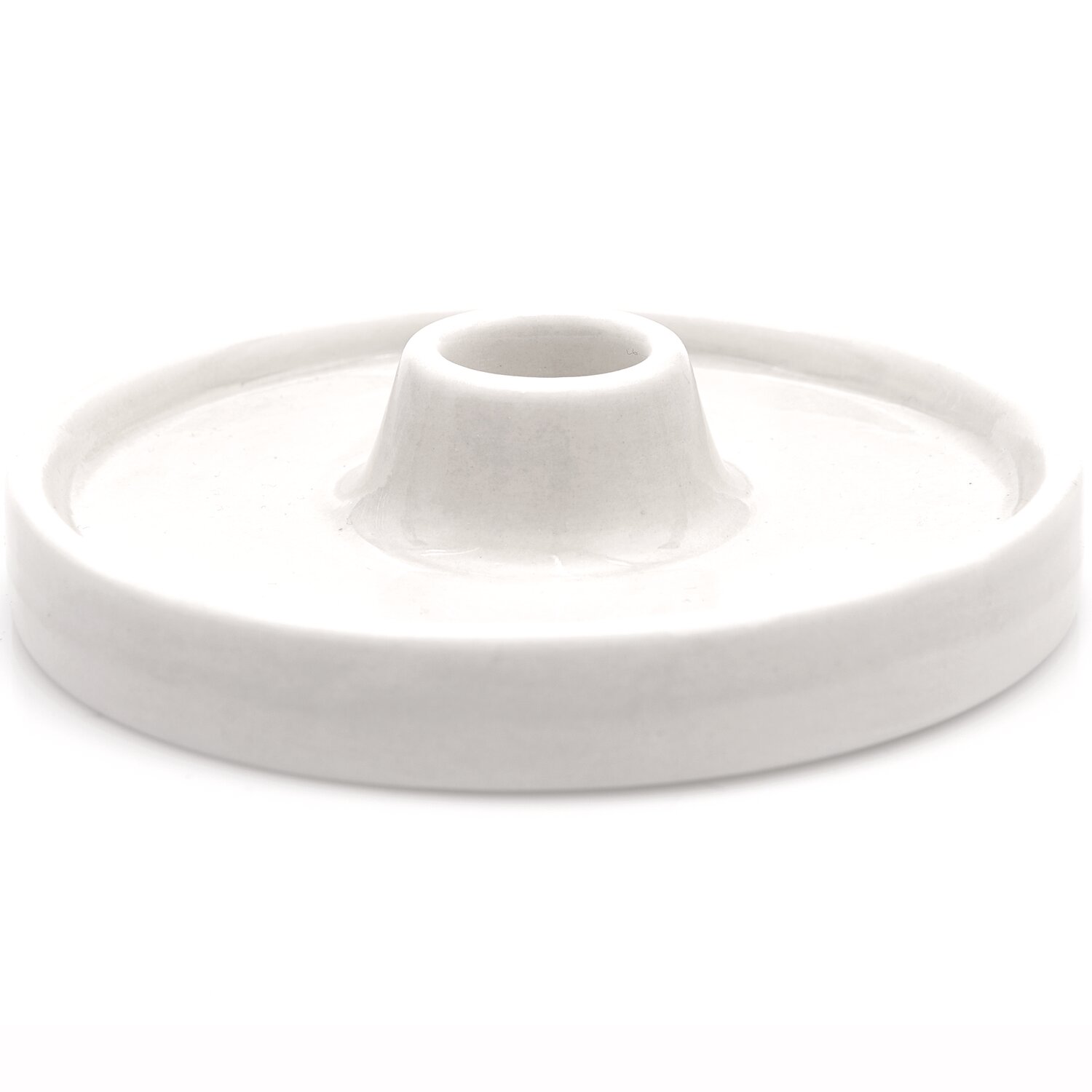 Keramikkerzenhalter 11,5x11,5x3cm in elegantem Weiß von Rico Design, ideal für stilvolle Dekoration.