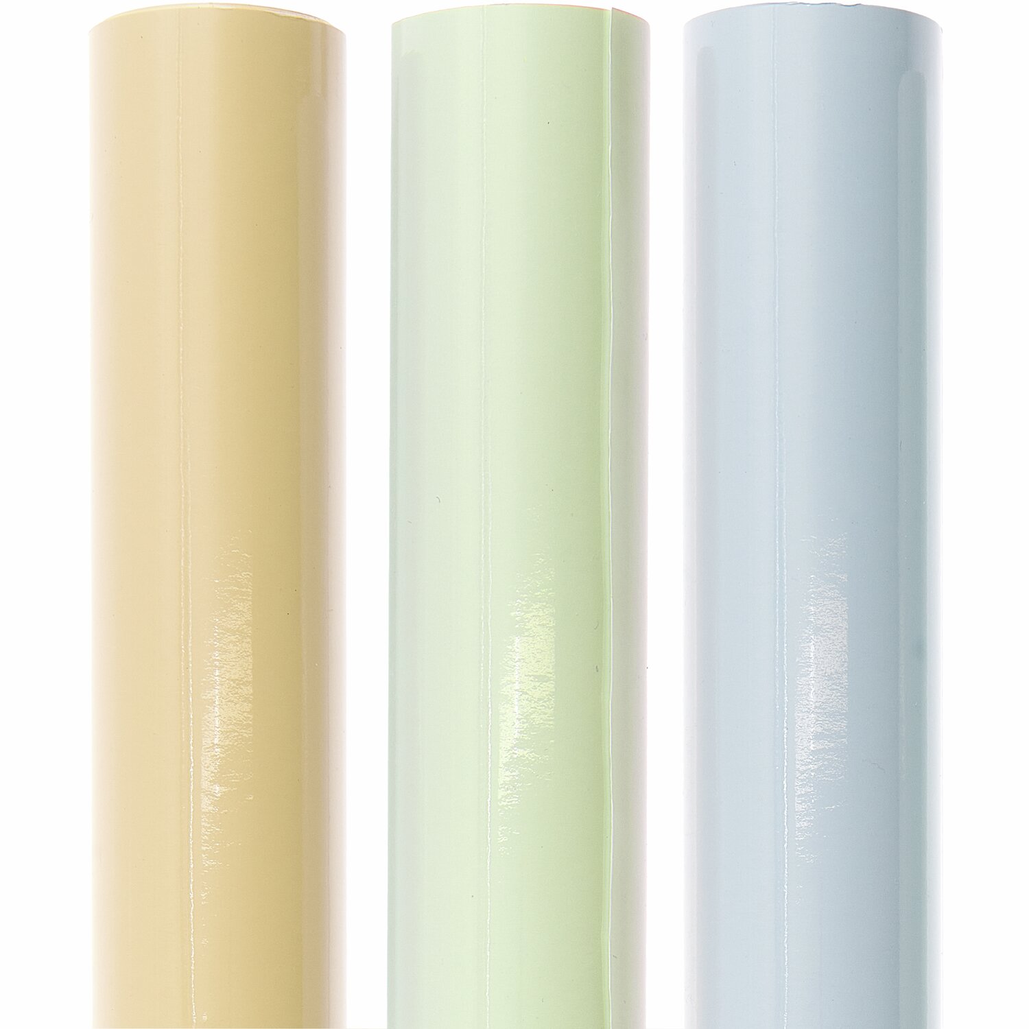 Paper Poetry Geschenkpapier Lack, dreifarbig in Pfirsich, Hellgrün und Blau, 0,7x2m, ideal für stilvolles Verpacken.