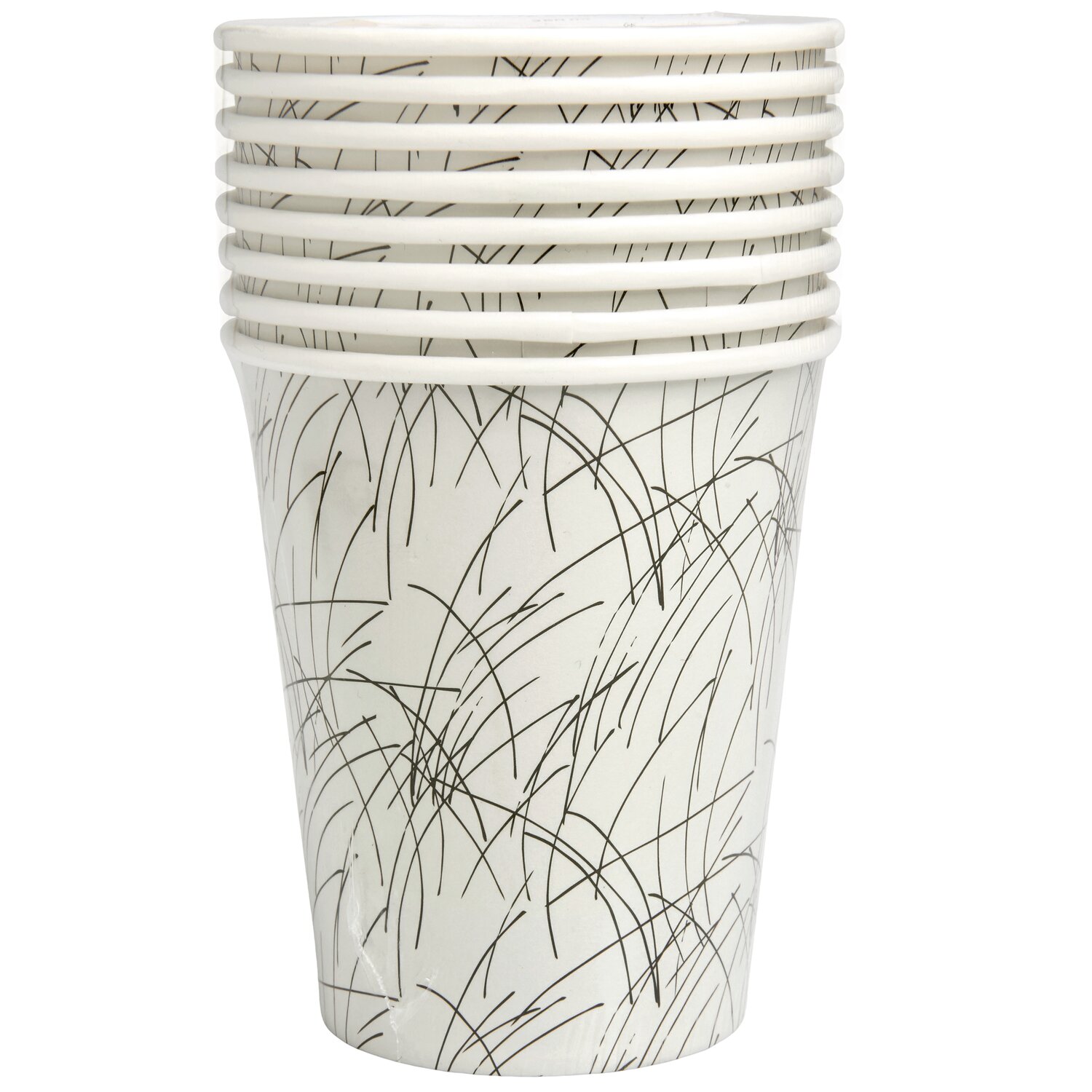 Pappbecher Gräser Elfenbein/Schwarz 8 Stück 250ml von Rico Design