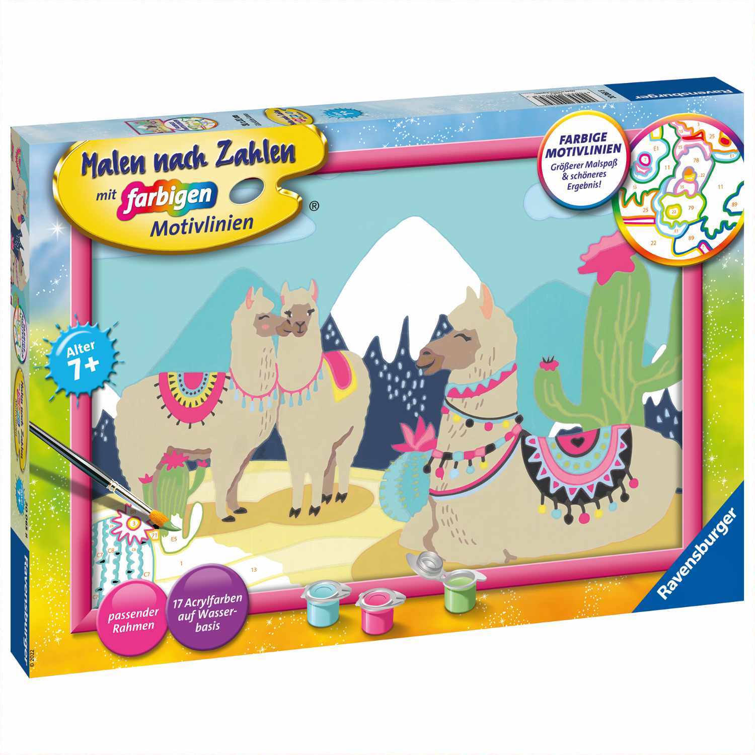 Malen nach Zahlen Glückliche Lamas Malen nach Zahlen Glückliche Lamas