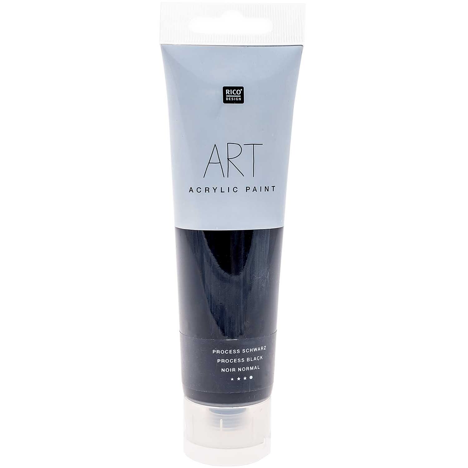 ART Künstler Acrylfarbe 100ml Farbe Process-Schwarz von Rico Design ART Künstler Acrylfarbe 100ml in einer Tube, ideal für kreative Projekte, von Rico Design in Schwarz.
