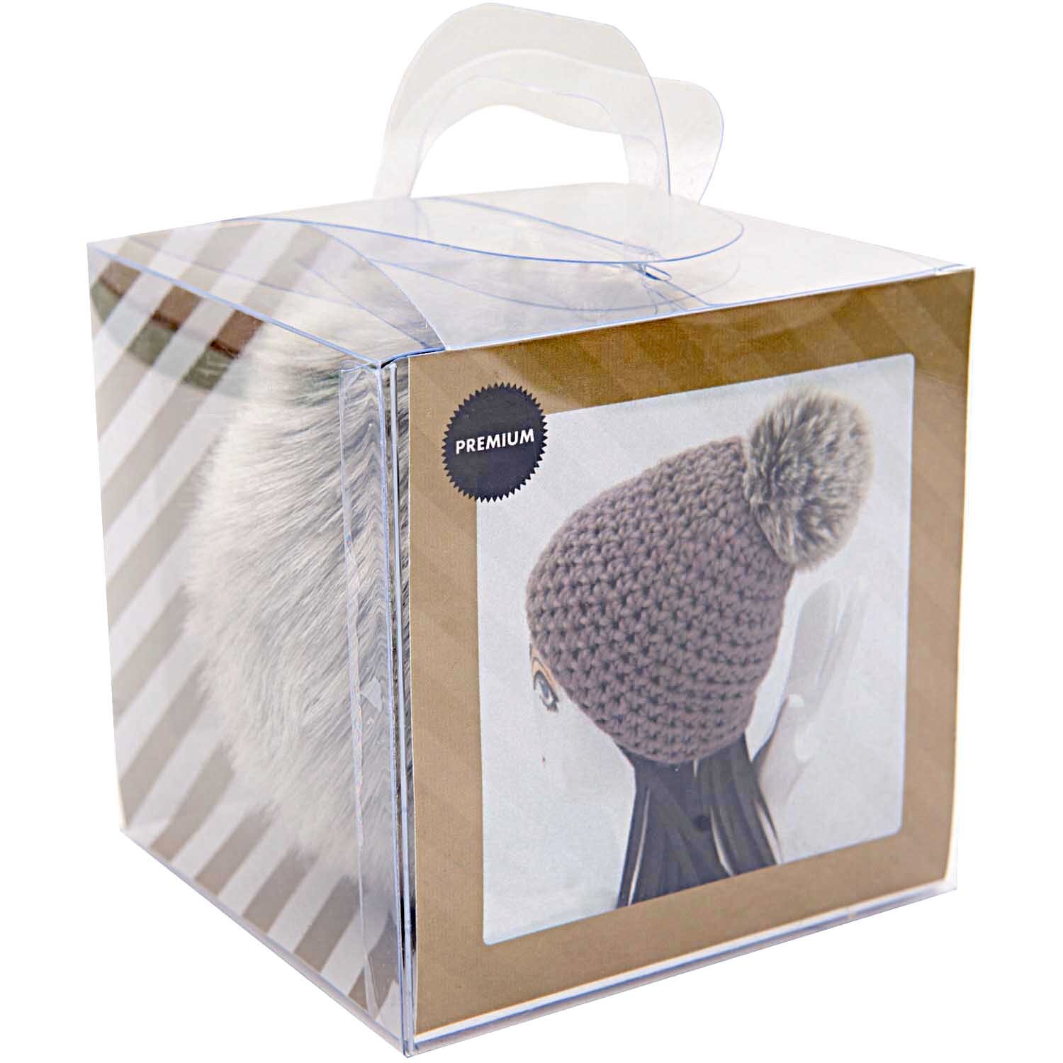 Kunstfellbommel Premium grau-silber 10cm von Rico Design