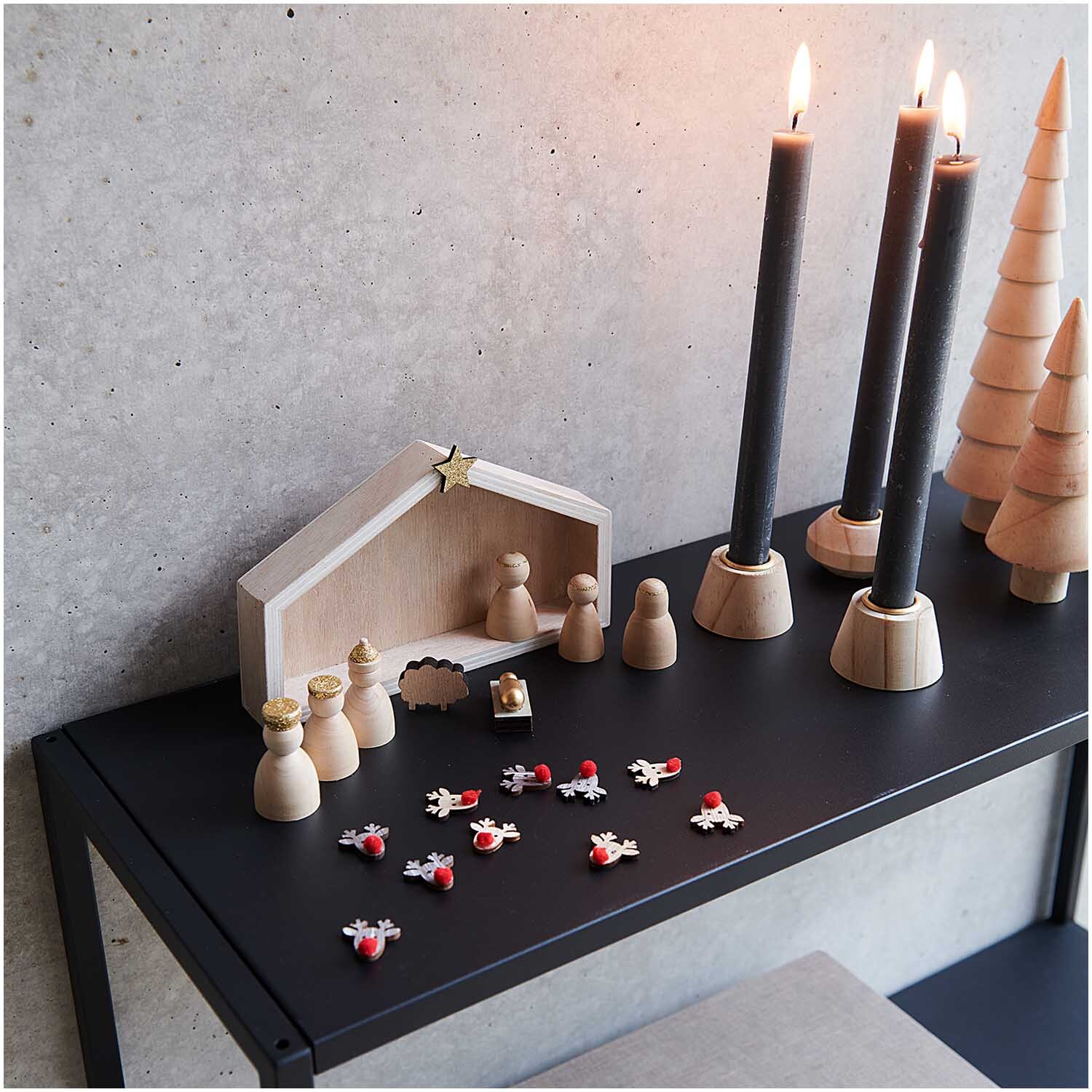 Kerzenhalter aus Holz natur 3,2cm Kerzenhalter aus Holz natur 3,2cm