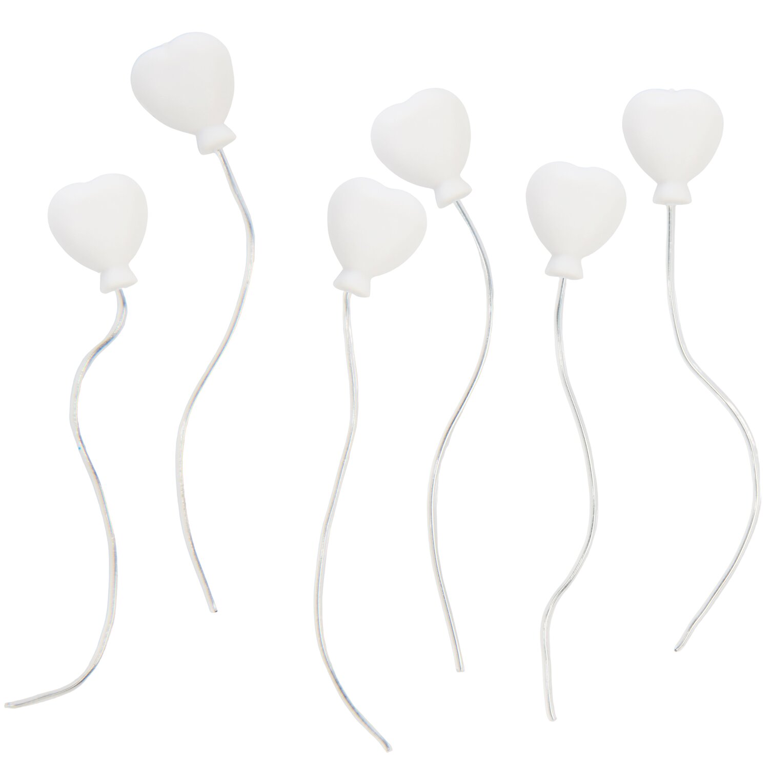 Miniatur Ballons 6 Stück Farbe Weiß von Rico Design