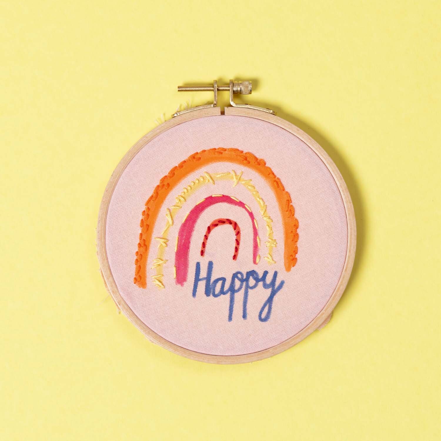 Bastelanleitung Regenbogen Wandbild von Rico Design