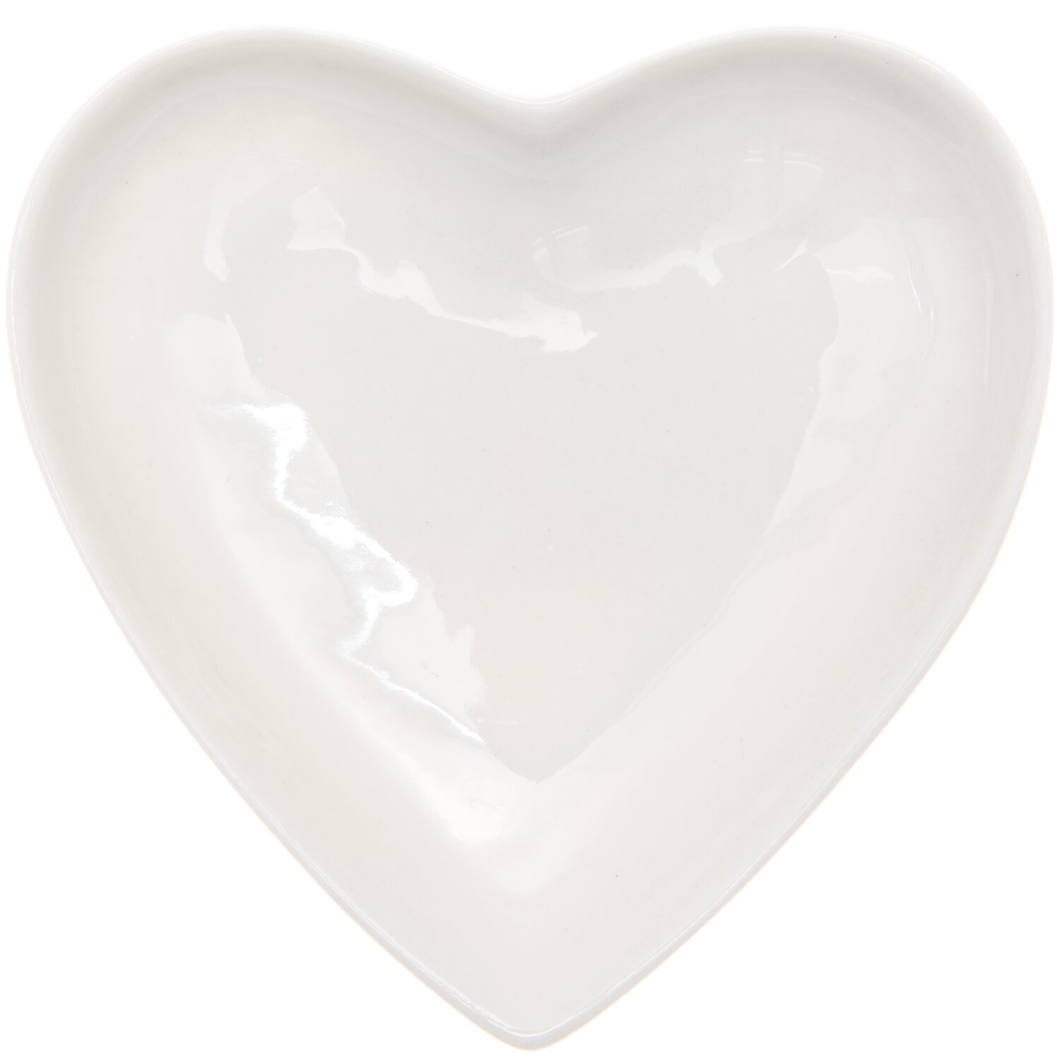 Porzellanteller Herz weiß 10cm: Herzförmiger Teller aus Porzellan in elegantem Weiß, ideal für Dekorationen.