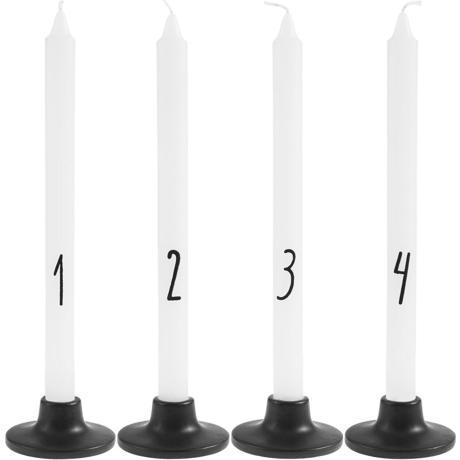 Adventskerzenset 4 Stück Ø2,2x28cm Farbe Weiß von Rico Design Adventskerzenset 4 Stück Ø2,2x28cm Farbe Weiß von Rico Design