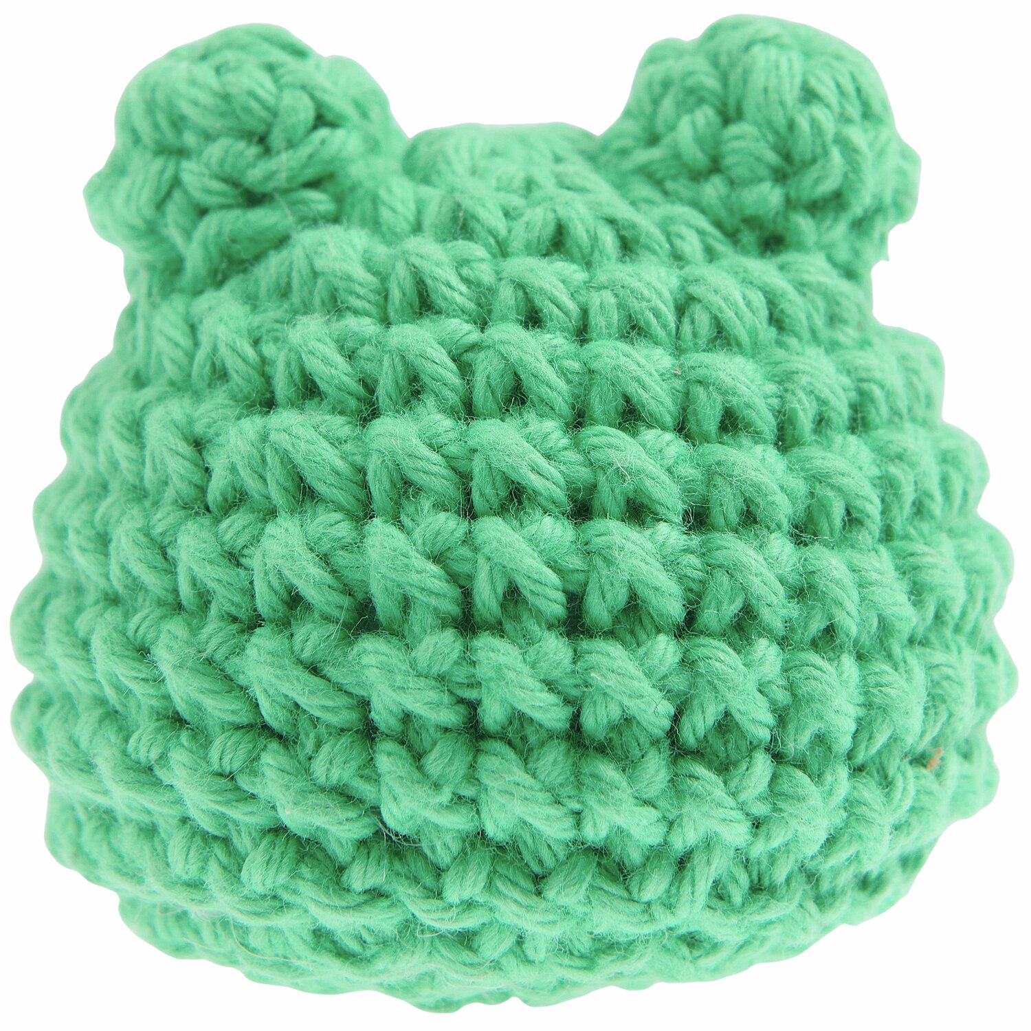 Ricorumi Häkelset Schlüsselanhänger - Chingu Animals: Grüner, gehäkelter Froschkopf von Rico Design, ideal für kreative DIY-Projekte.