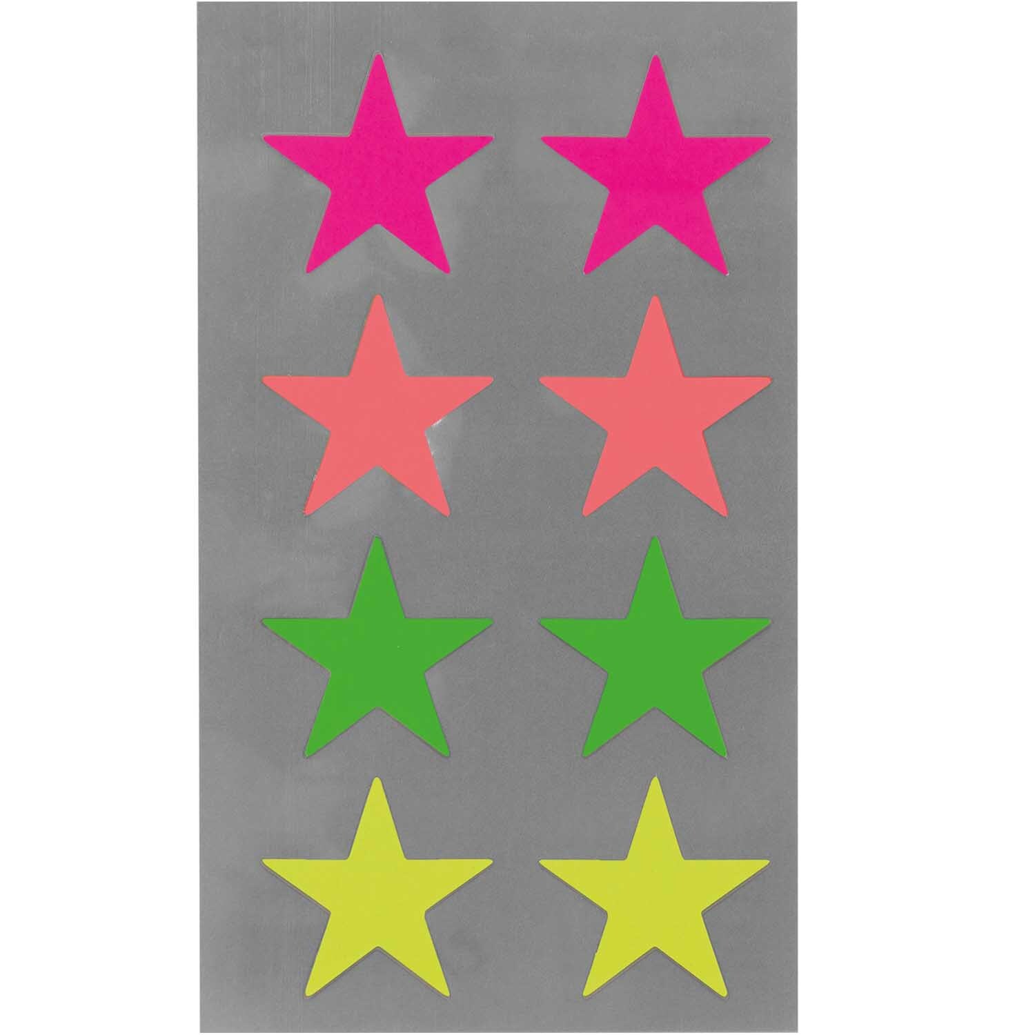 Rico Design Paper Poetry Sticker Sterne neon 4 Blatt 25 mm