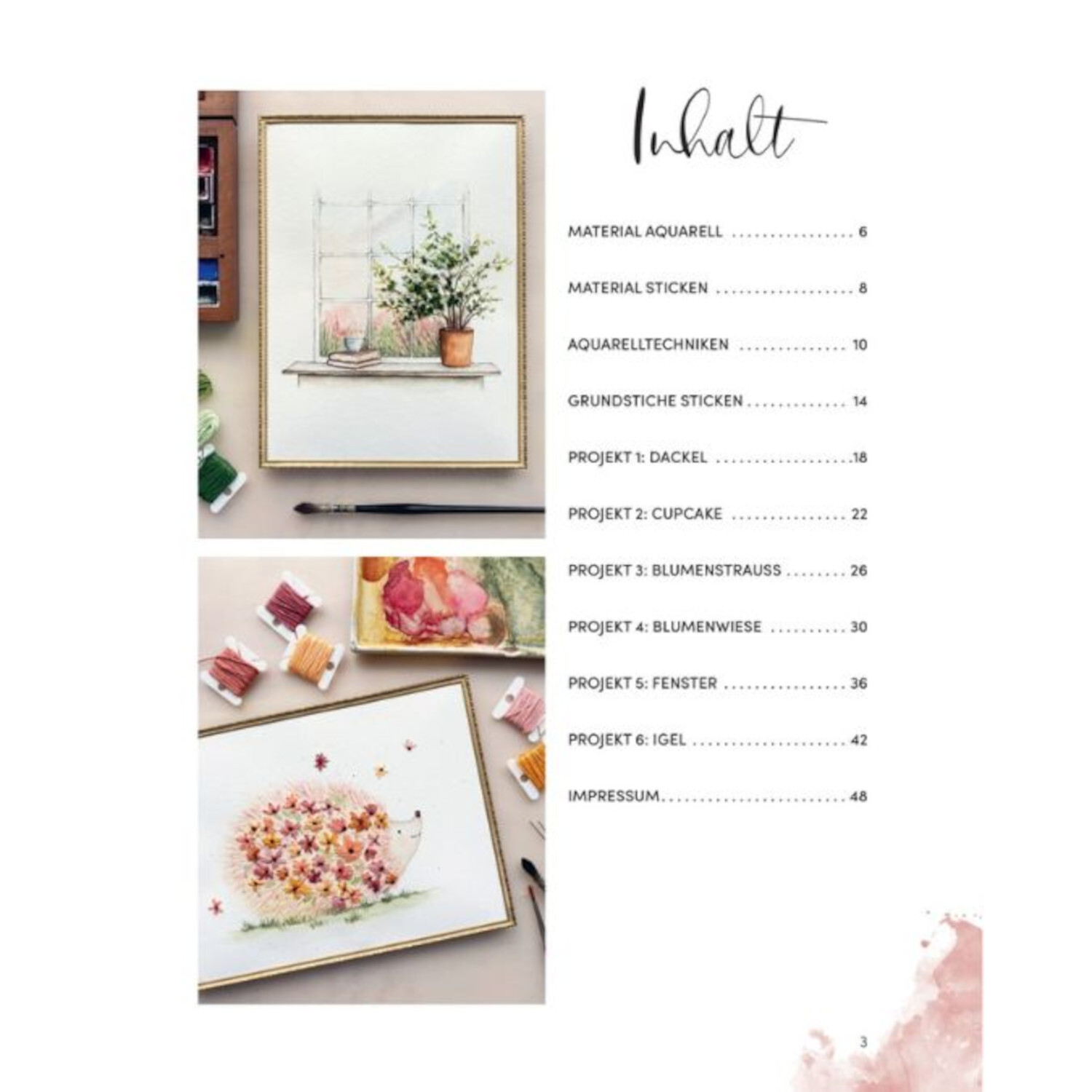 Wundervolle Watercolor Stickerei von frechverlag