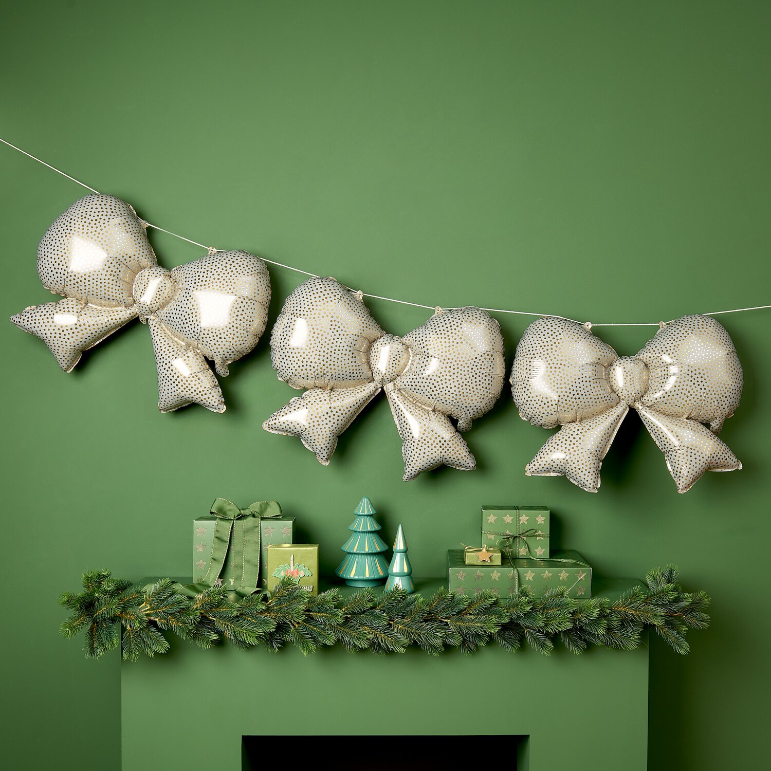 Folienballon Set Advent Schleifen Creme/Gold 3 Stück von Rico Design